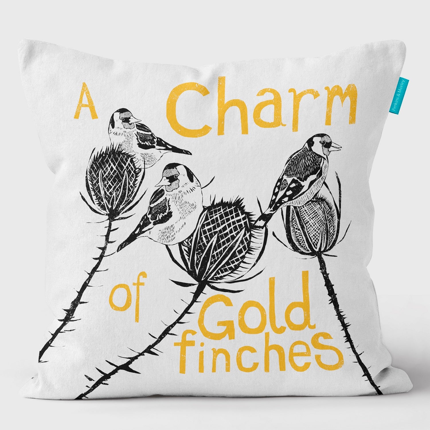 Charm of Goldfinches - Collective Noun Cushion