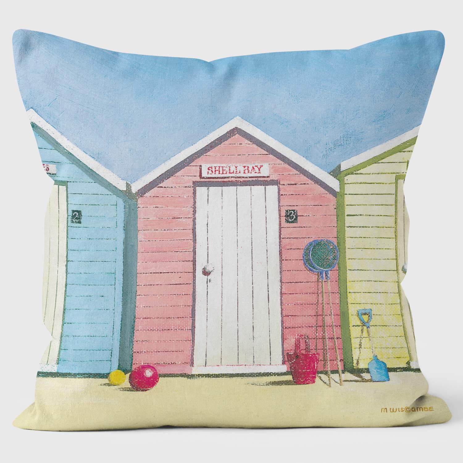 Beach Huts 08 - Martin Wiscombe - Art Print Cushion - Handmade Cushions UK - WeLoveCushions