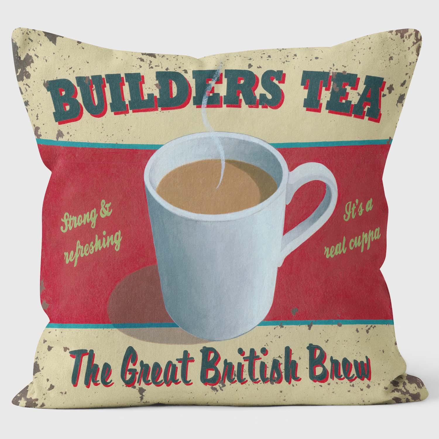Builders Tea - Martin Wiscombe - Art Print Cushion - Handmade Cushions UK - WeLoveCushions