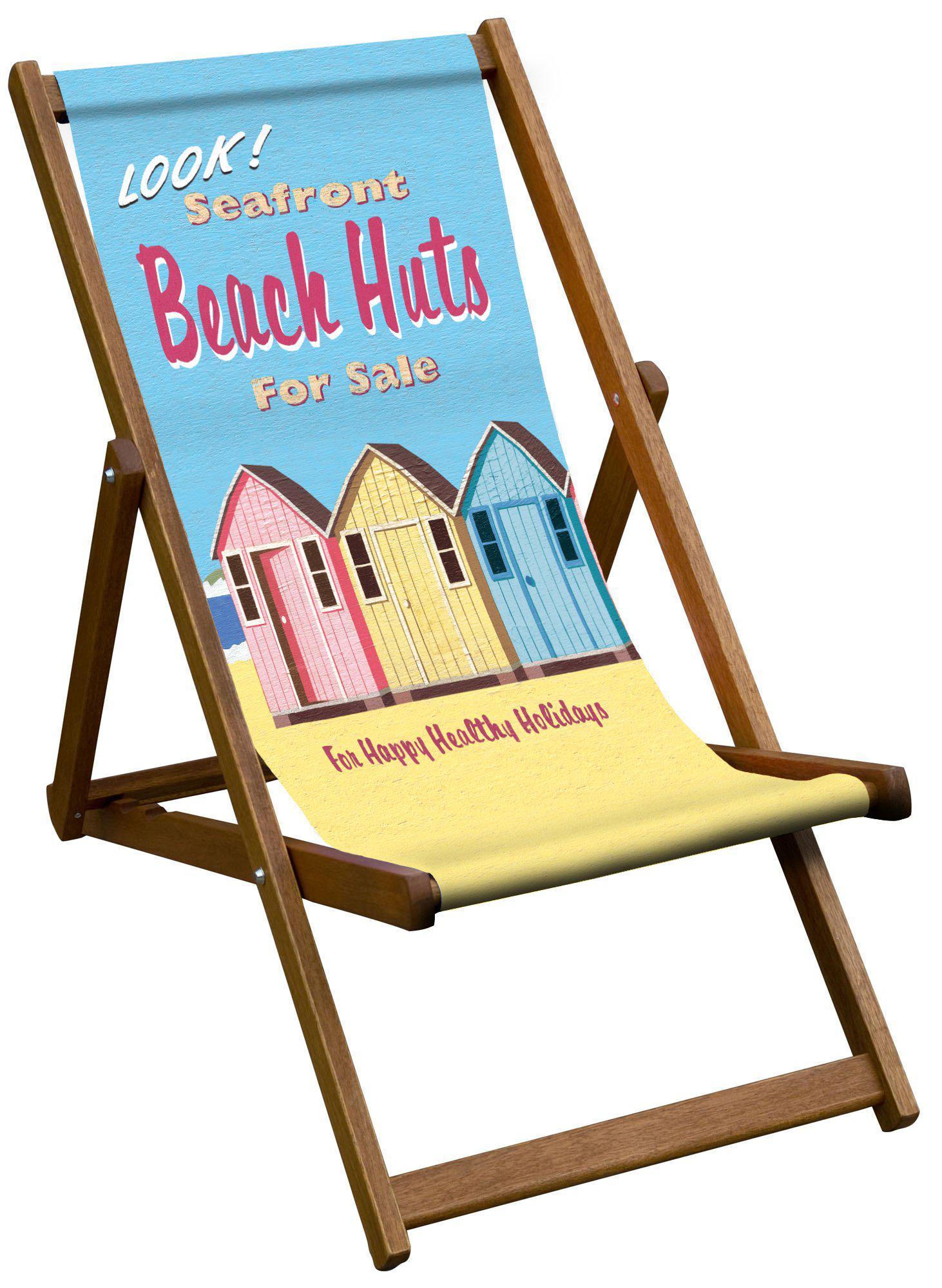 Retro Beach Huts - Sturdy Art Deckchair