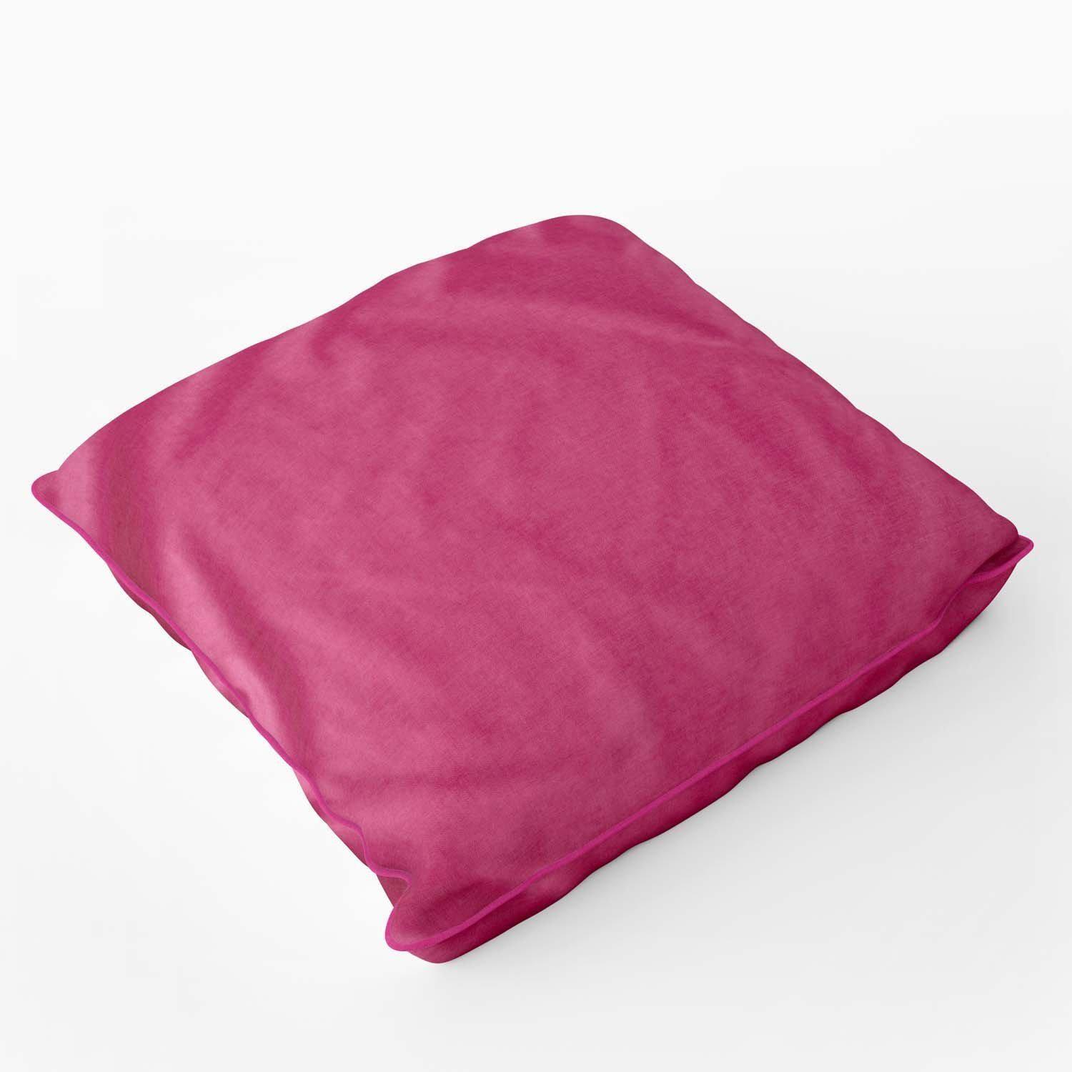 Velvet Velour Cushion Hot Pink Piped - Art Print Cushion - Handmade Cushions UK - WeLoveCushions