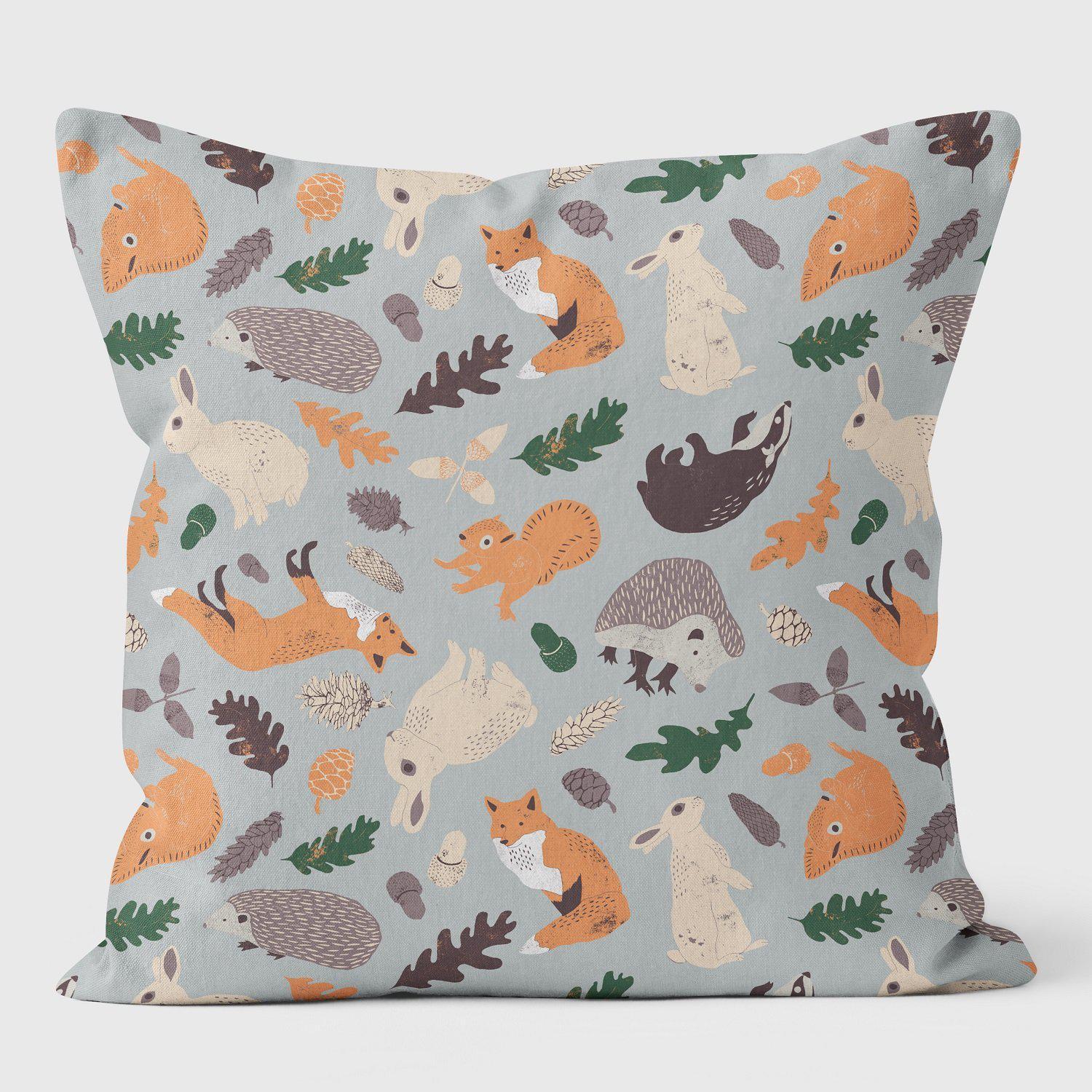 Woodland Friends Cushion - Christmas Seasonal Cushion - Handmade Cushions UK - WeLoveCushions