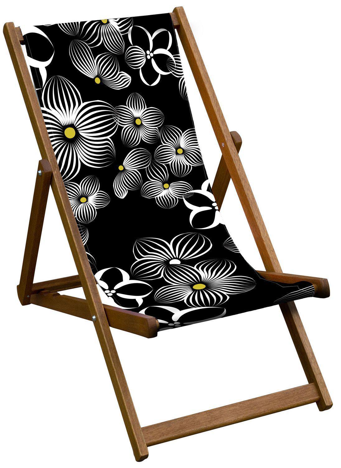 Floral Impression (Black) - Perfect Day  - House Of Turnowsky Deckchair