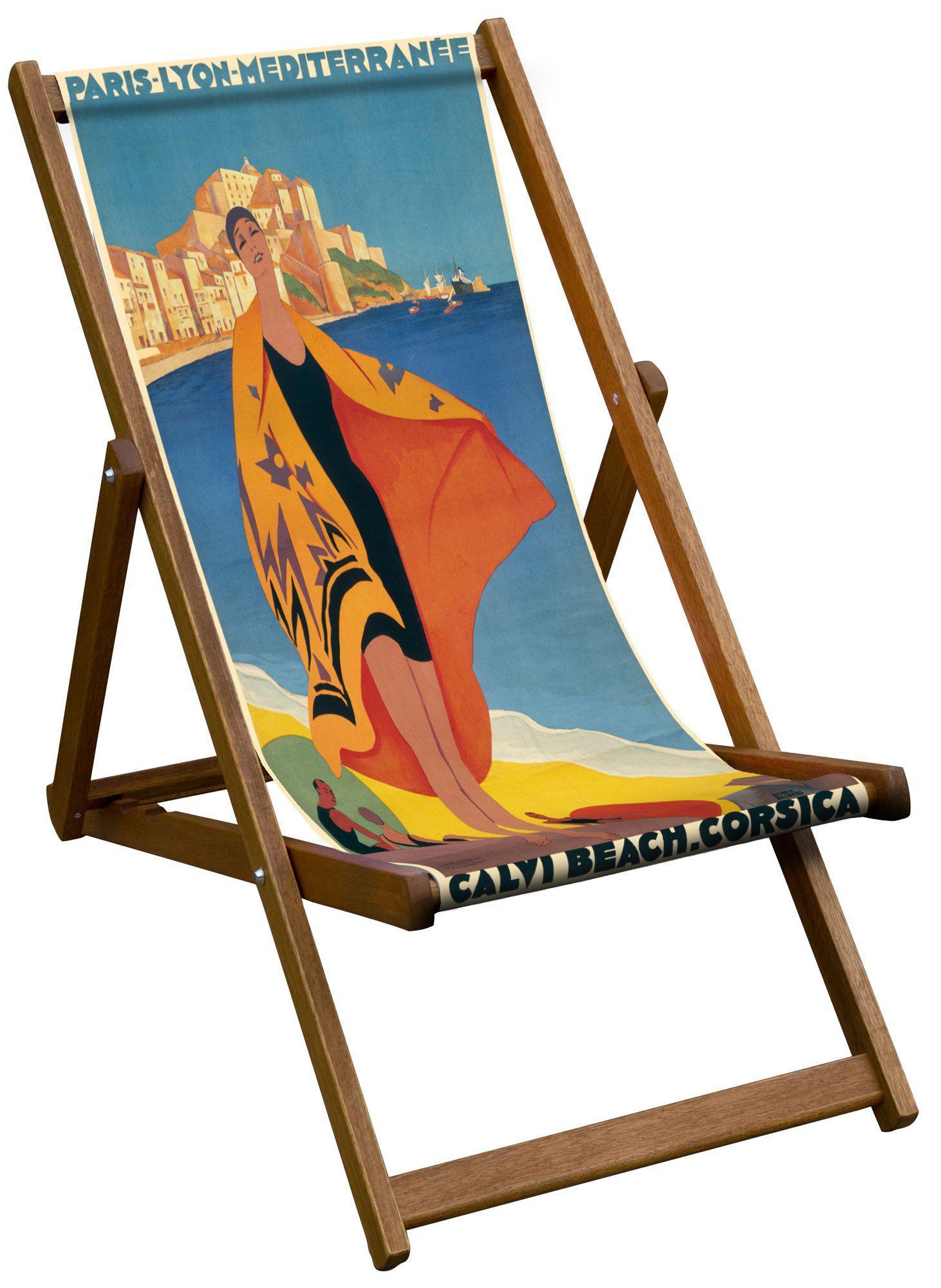 Bystander - Calvi Beach - Art Print Travel Deckchair
