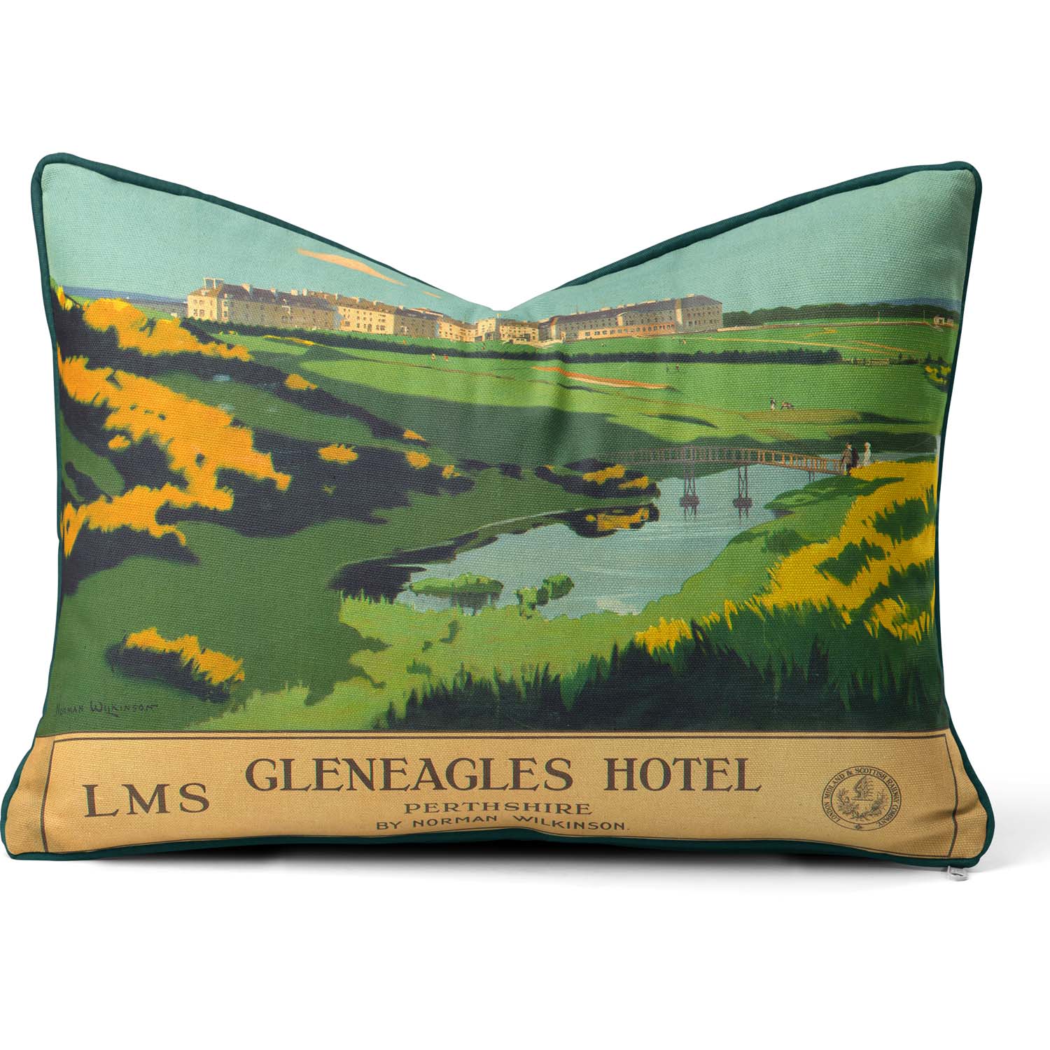 Gleneagles Hotel, LMS poster, 1924-1947 - National Railway Museum Cushion