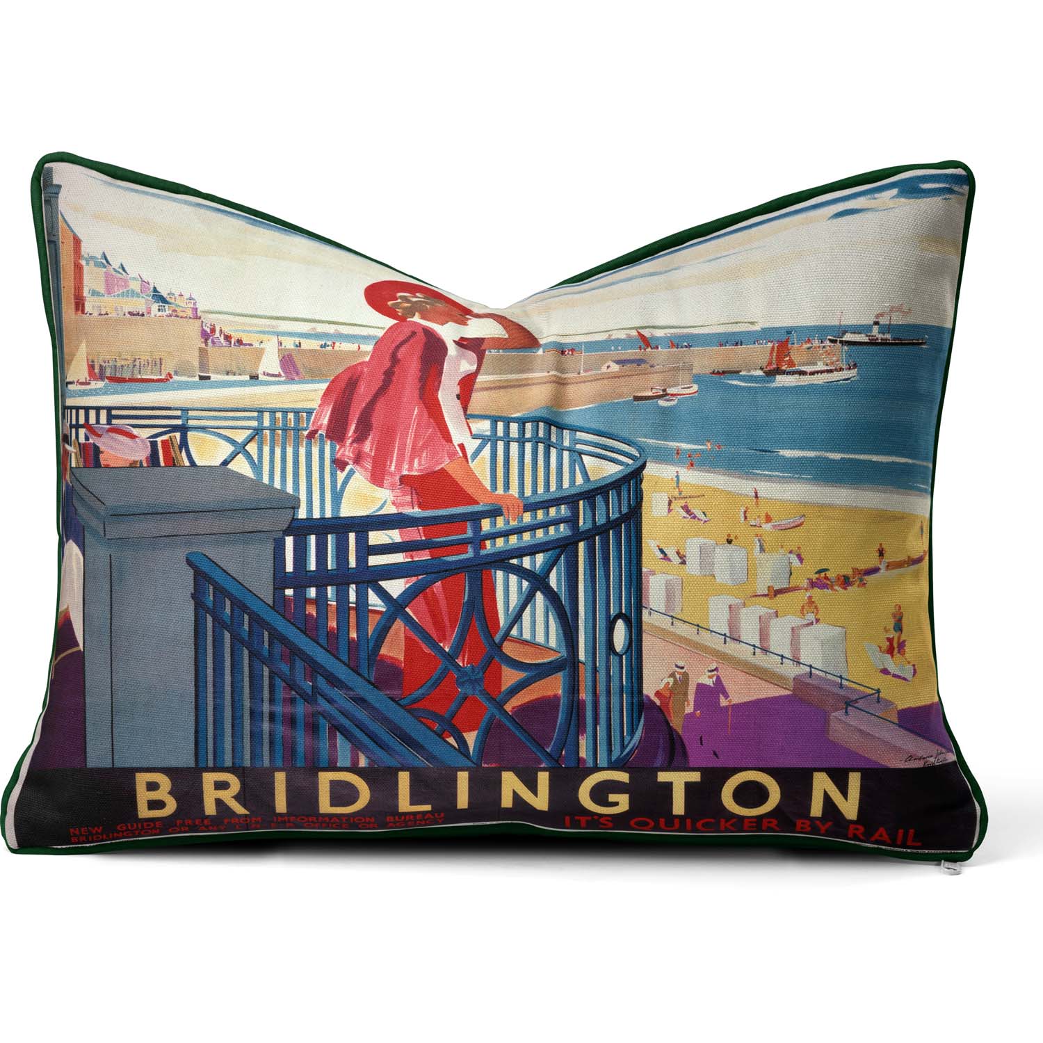 Bridlington Beach View 1930s. - National Railway Museum Cushion