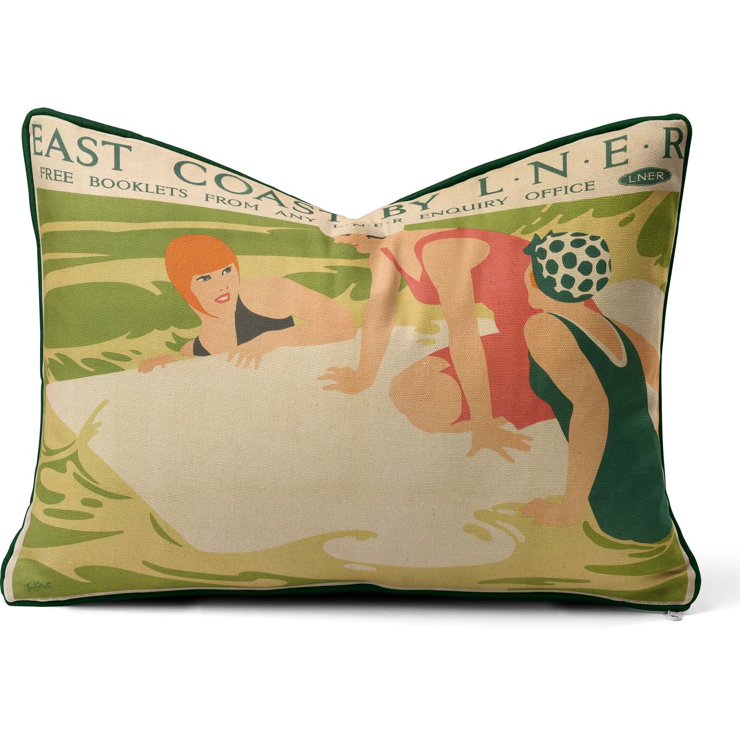 East Coast LNER Bathers 1930 - National  Railway  Museum Cushion