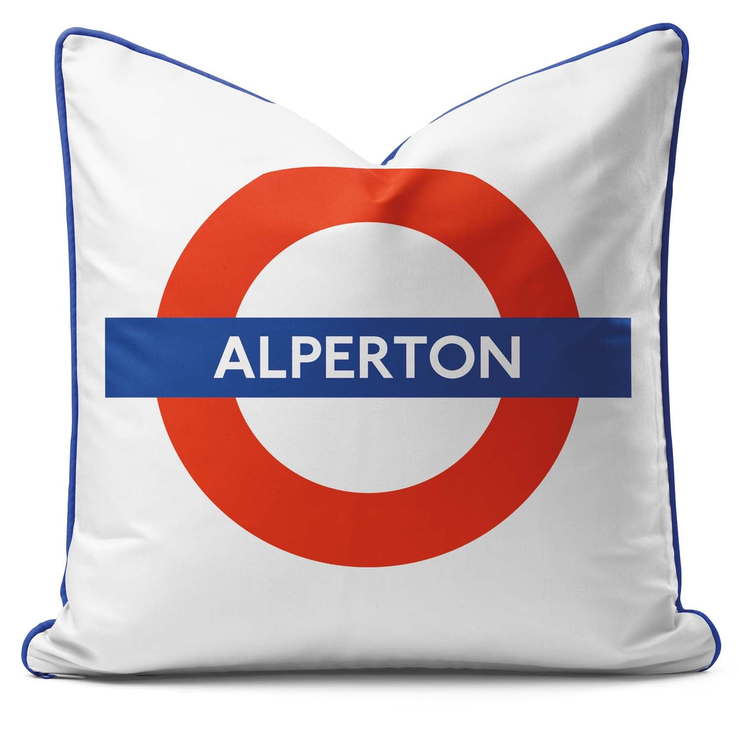 Alperton Station London - Underground Tube Roundel Cushion