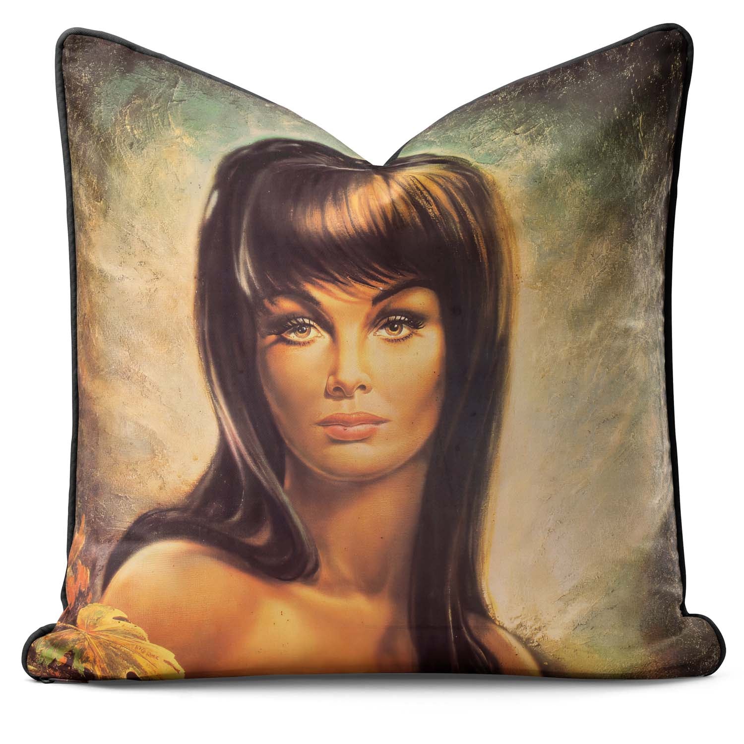 JH Lynch - Leaf Girl - Kitsch 1960's Art Cushion
