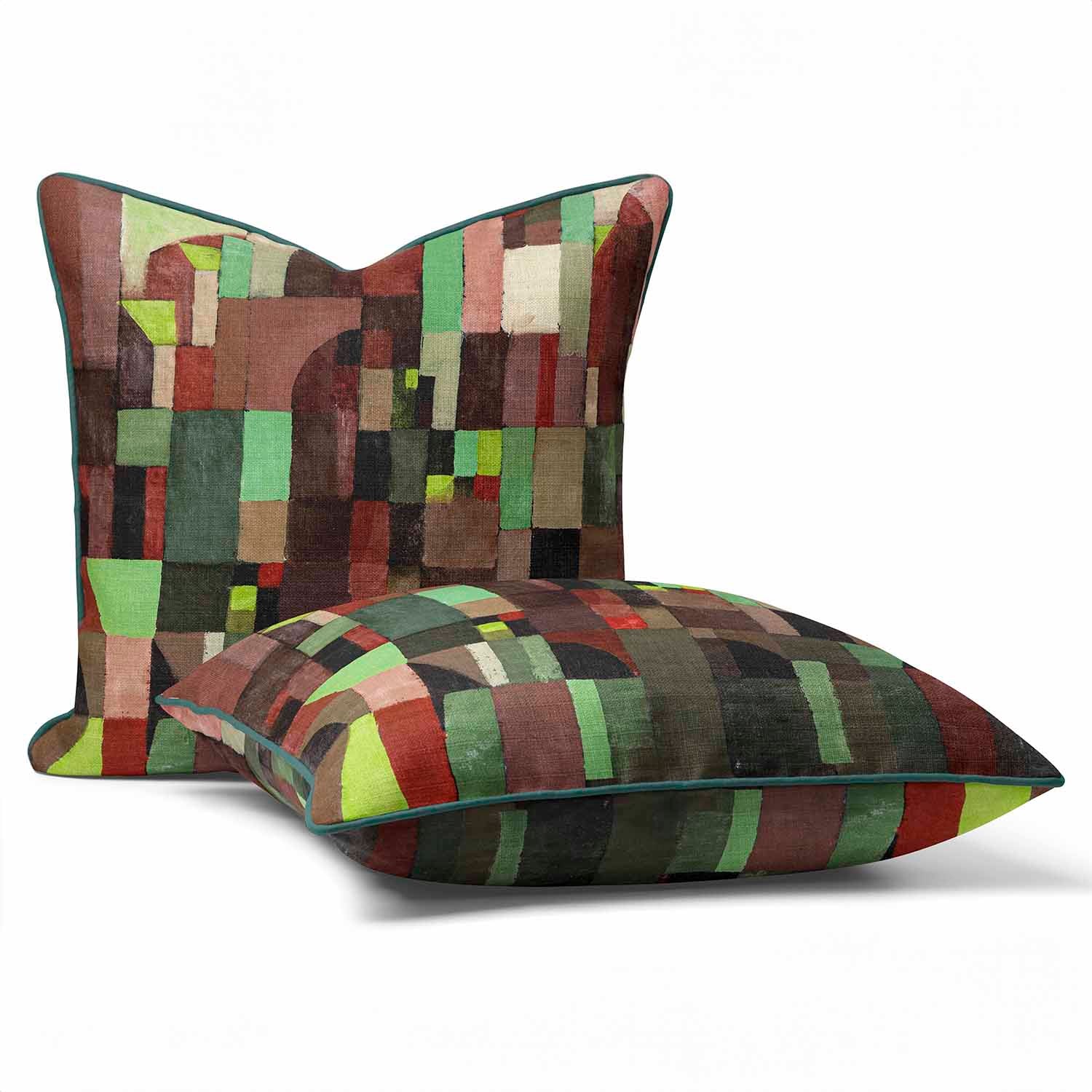 Red and Green Architecture (1922)  - Paul Klee Cushion