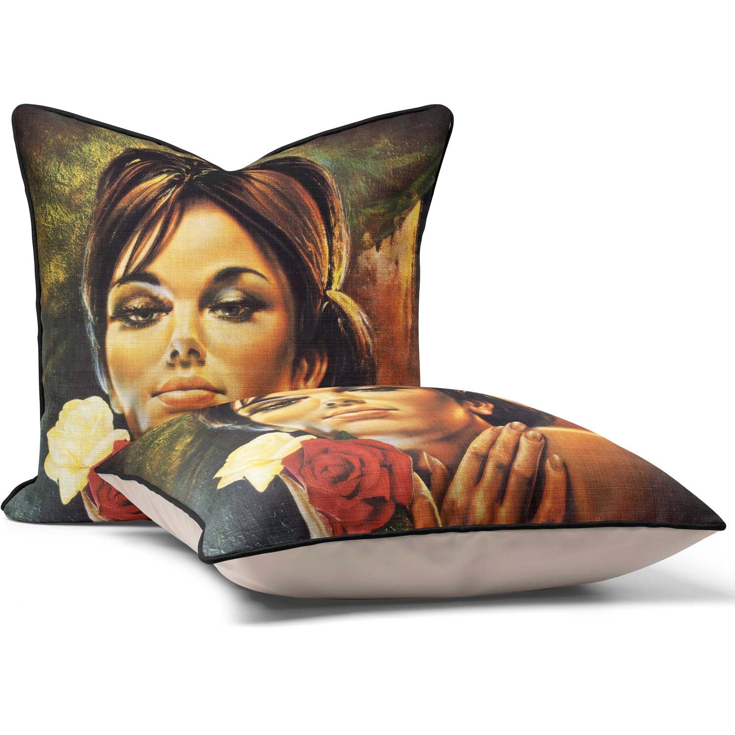 JH Lynch - Rose - Kitsch 1960's Art Cushion