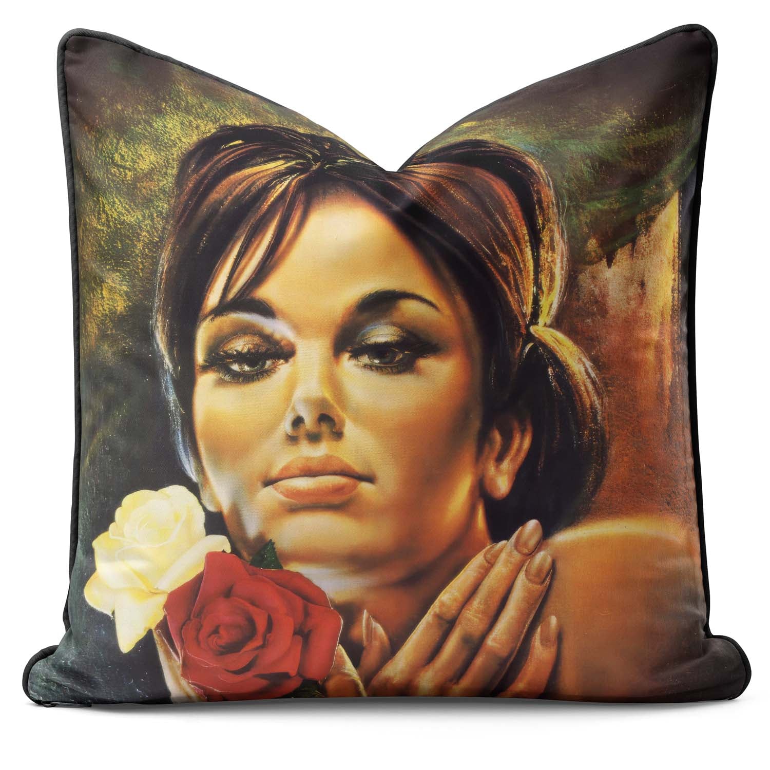 JH Lynch - Rose - Kitsch 1960's Art Cushion
