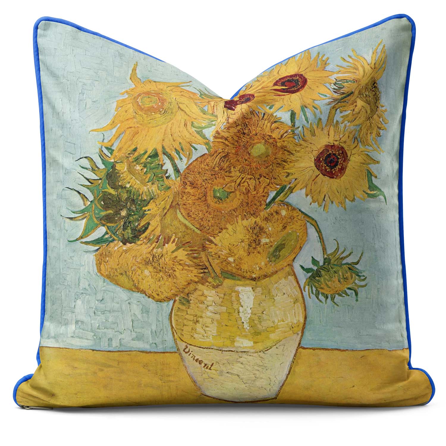 Vase with Twelve Sunflowers II by Vincent Van Gogh - Cushion