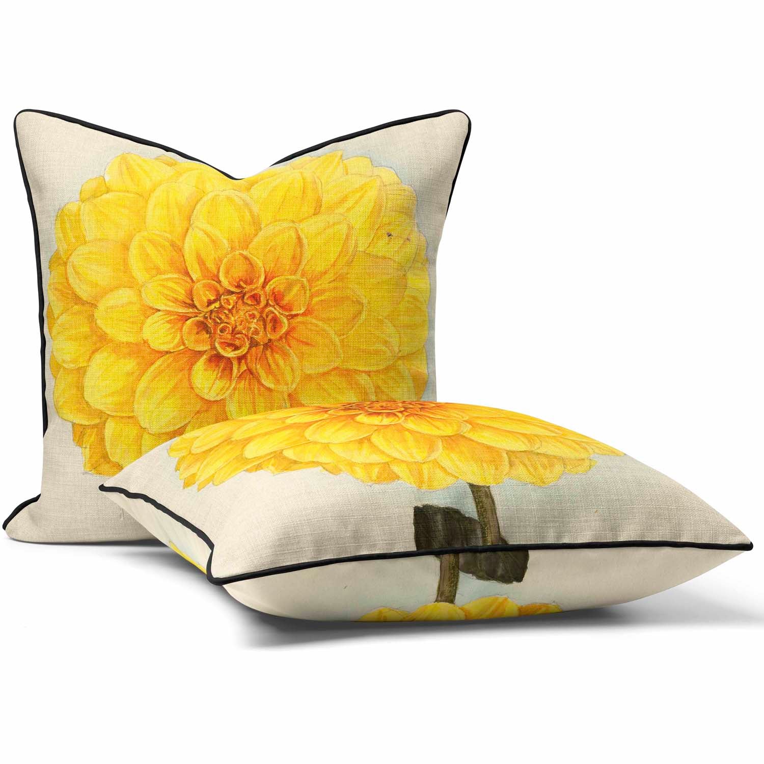 Dahlia Golden Leader - Alfred Wise Outdoor Cushion