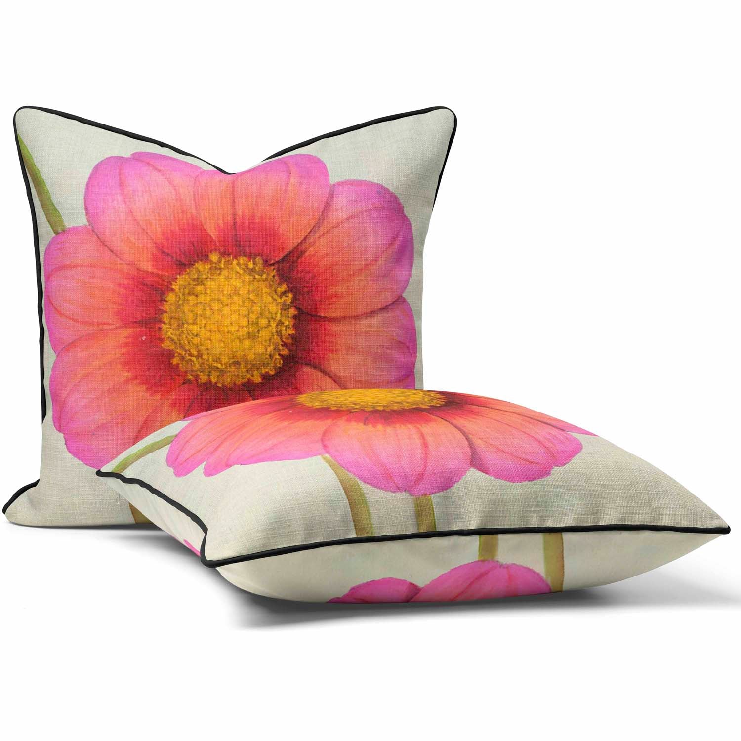 Dahlia Little Jenny Single Flower - Alfred Wise Outdoor Cushion