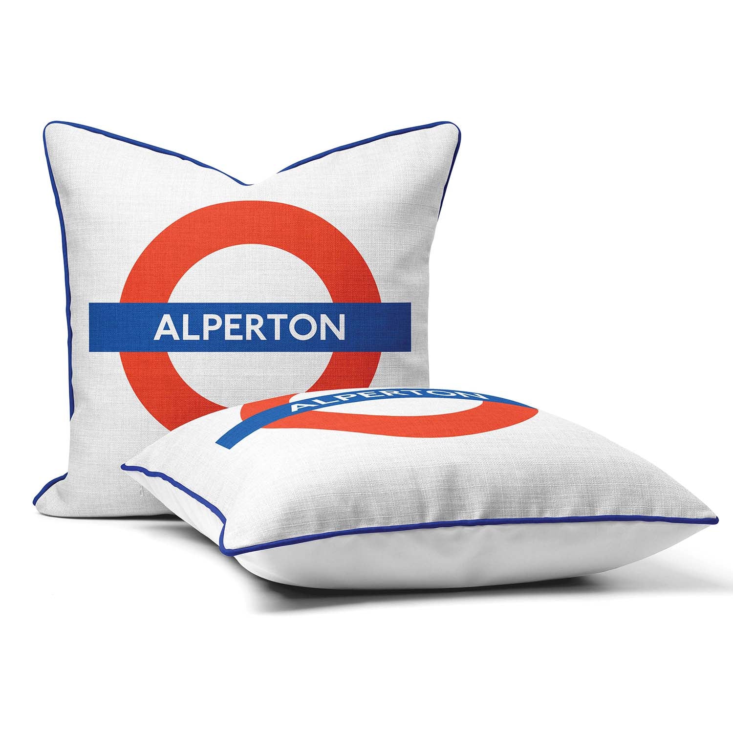 Alperton Station London - Underground Tube Roundel Cushion