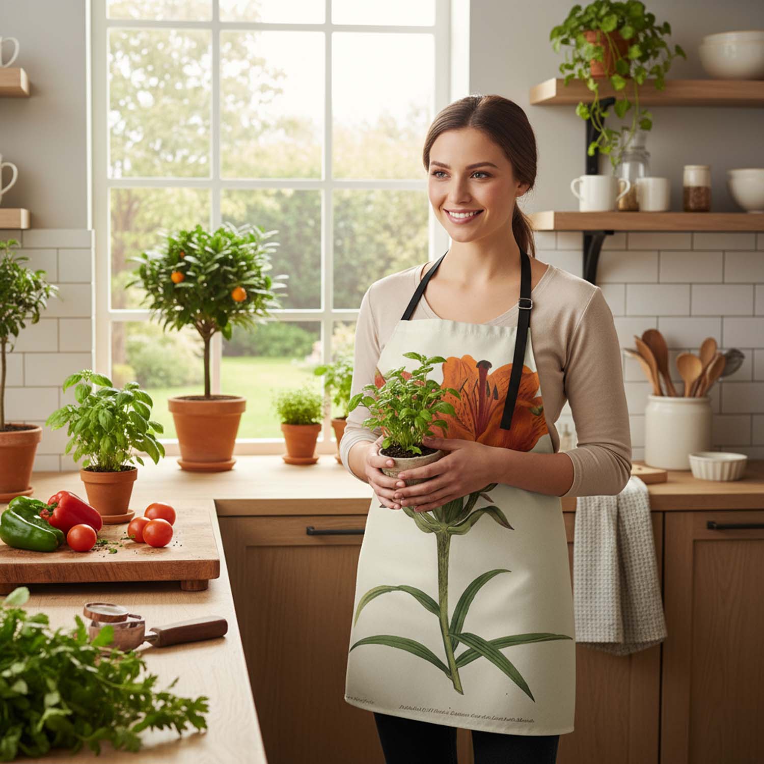Orange Lily - Botanical Apron