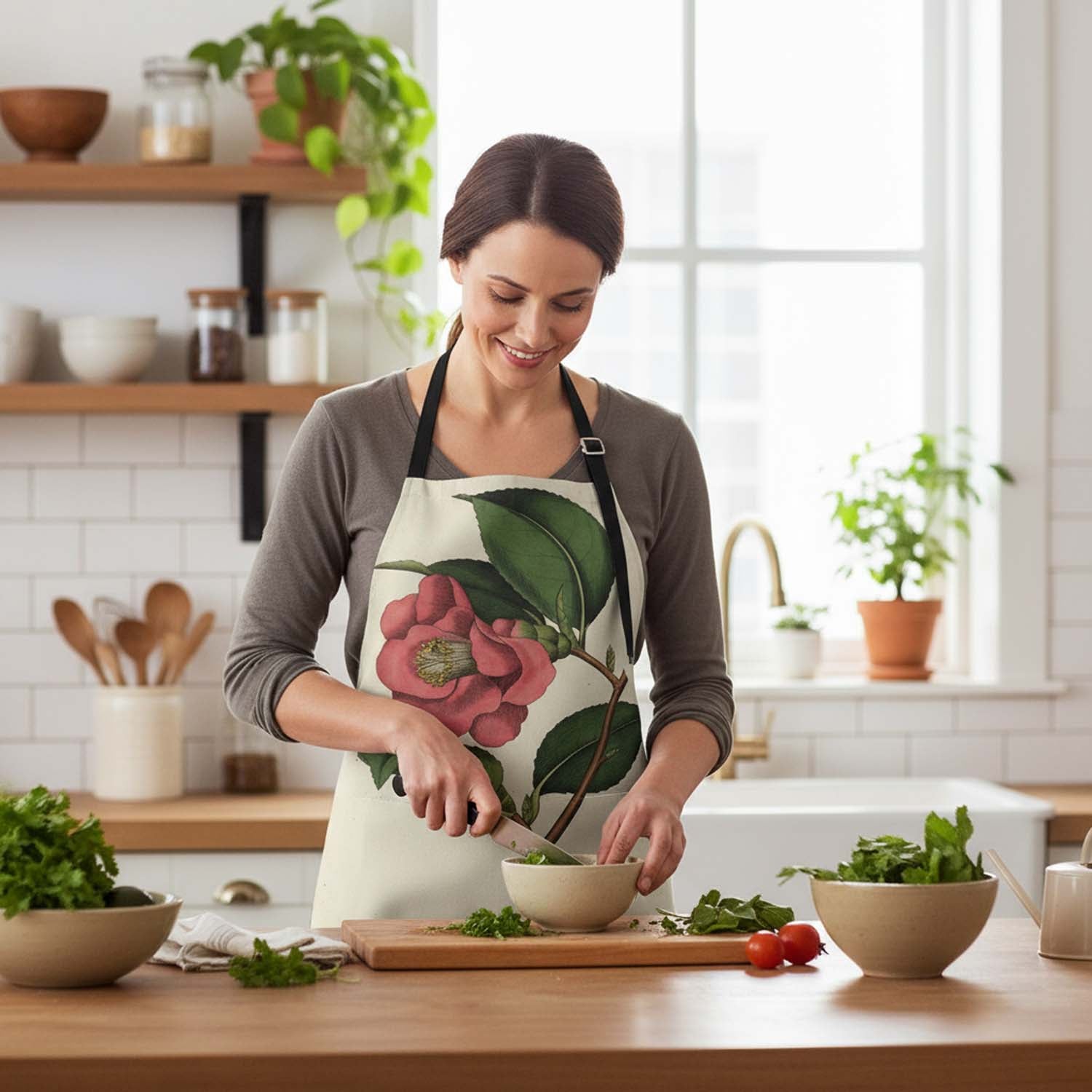 Rose Camelia - Botanical Apron