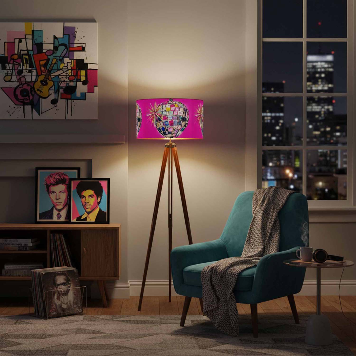 Disco Ball Hot Pink - Art Lampshade