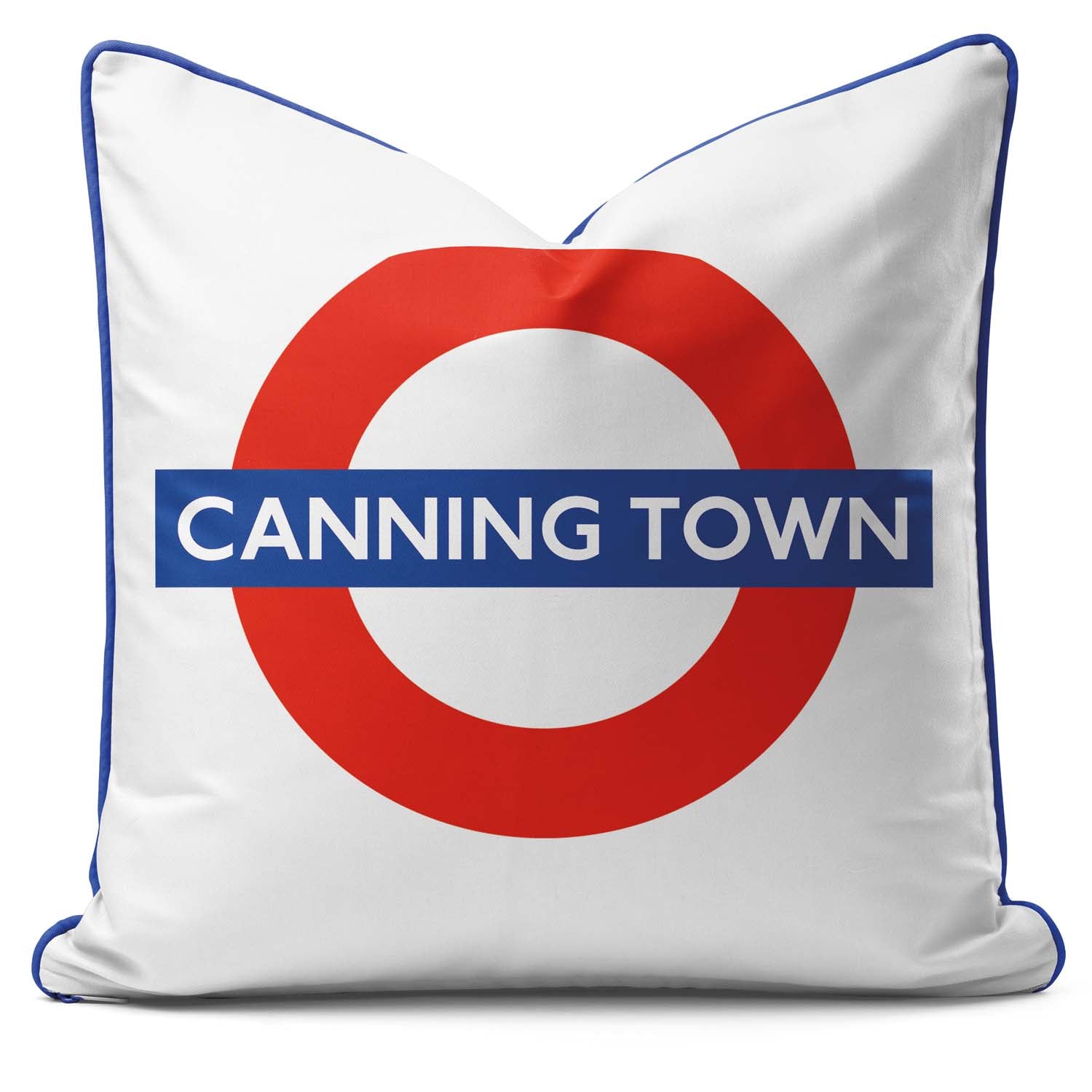 Canning Town Station - London Underground Roundel Cushion