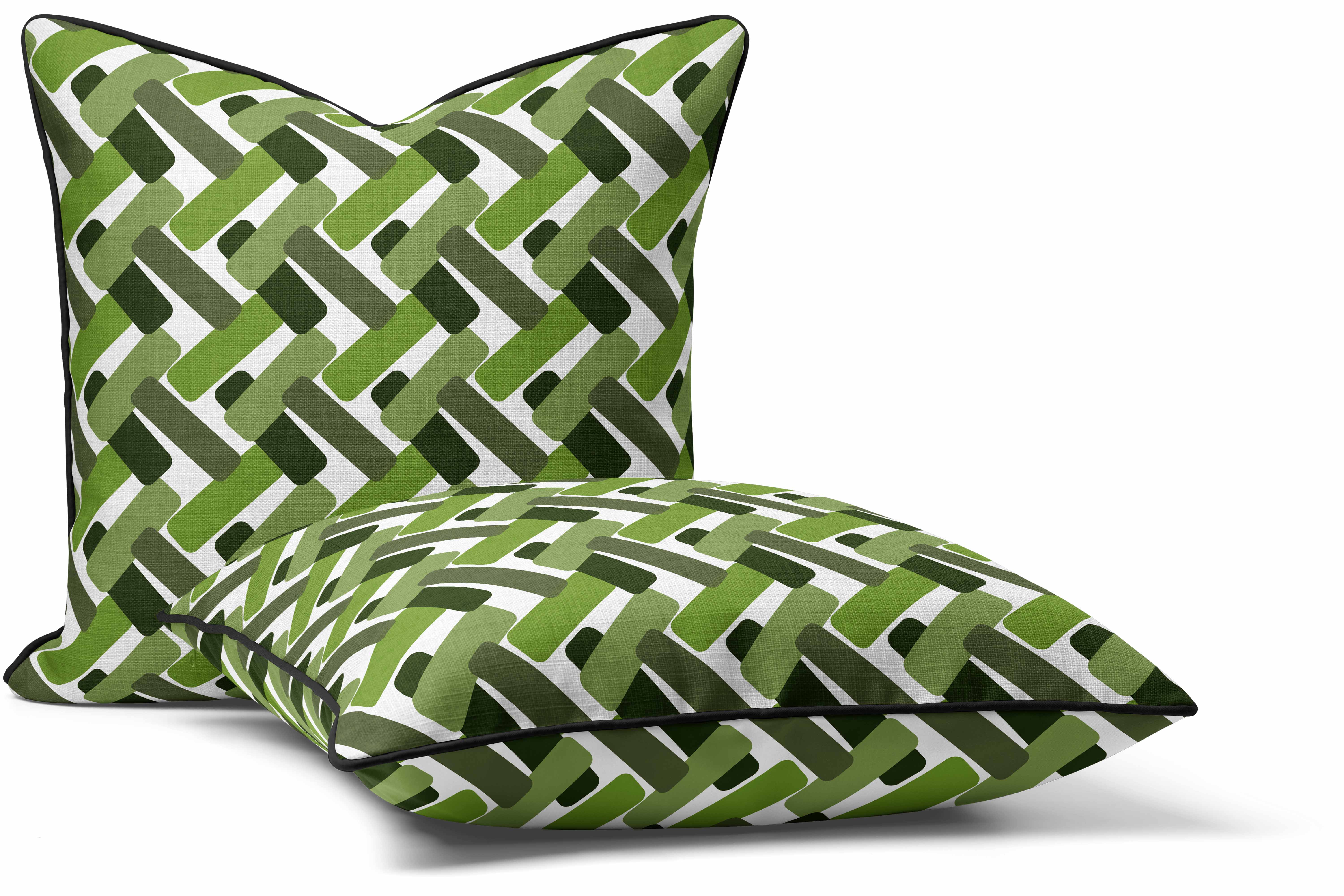 Crosses Green - Abstract Outdoor Cushion