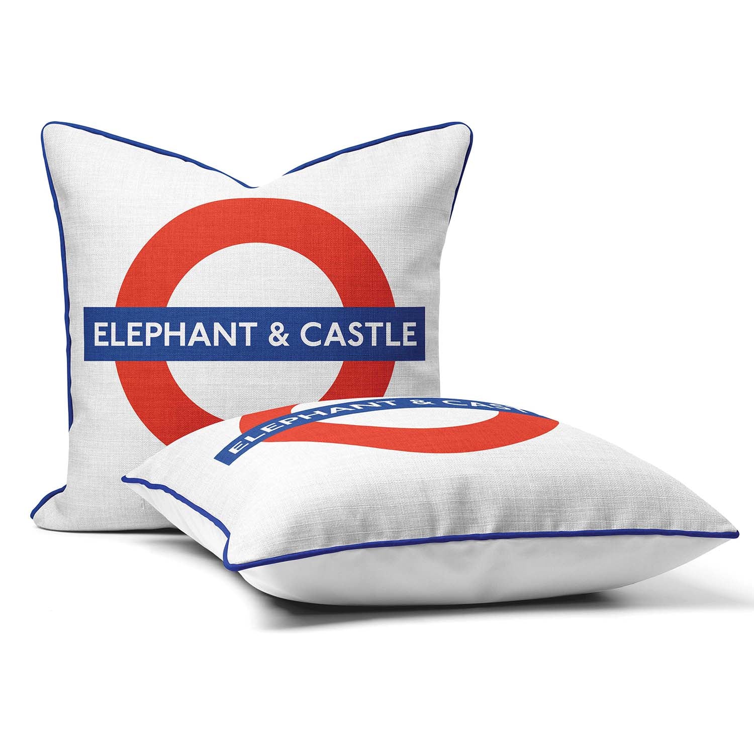 Elephant & Castle London Underground Roundel Cushion