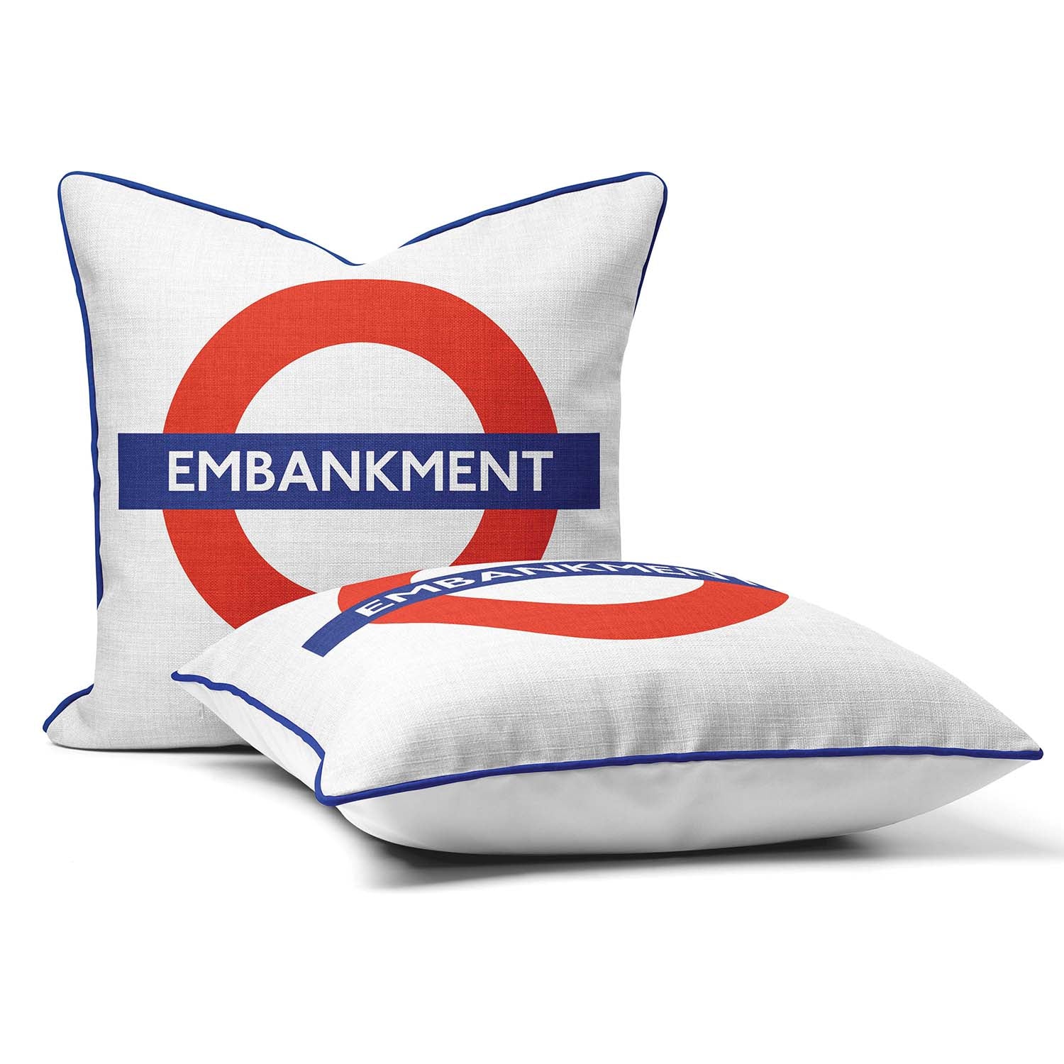 Embankment Station - London Underground Roundel Cushion