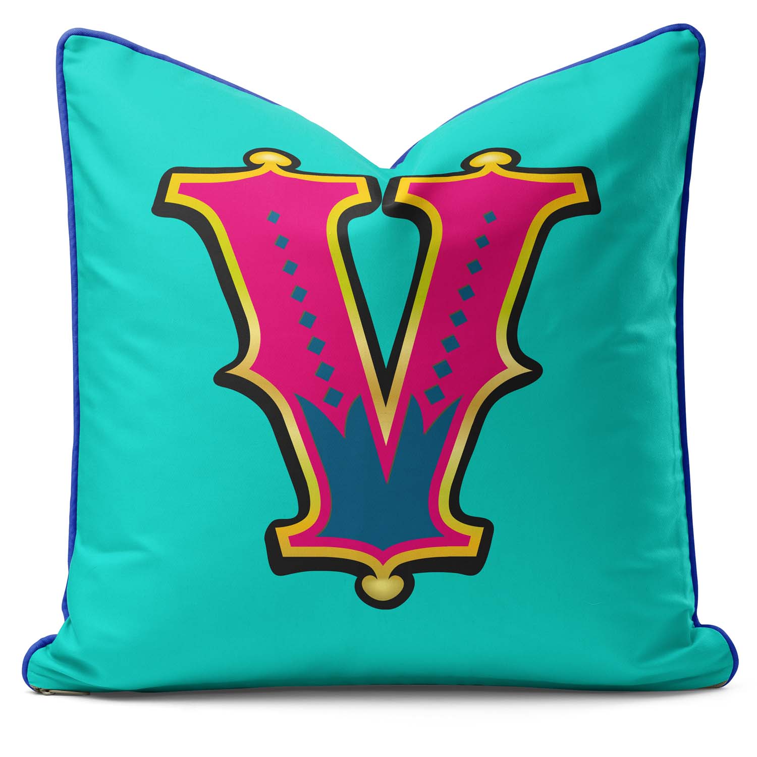 Carnival Letter V - Art Print Outdoor Cushion