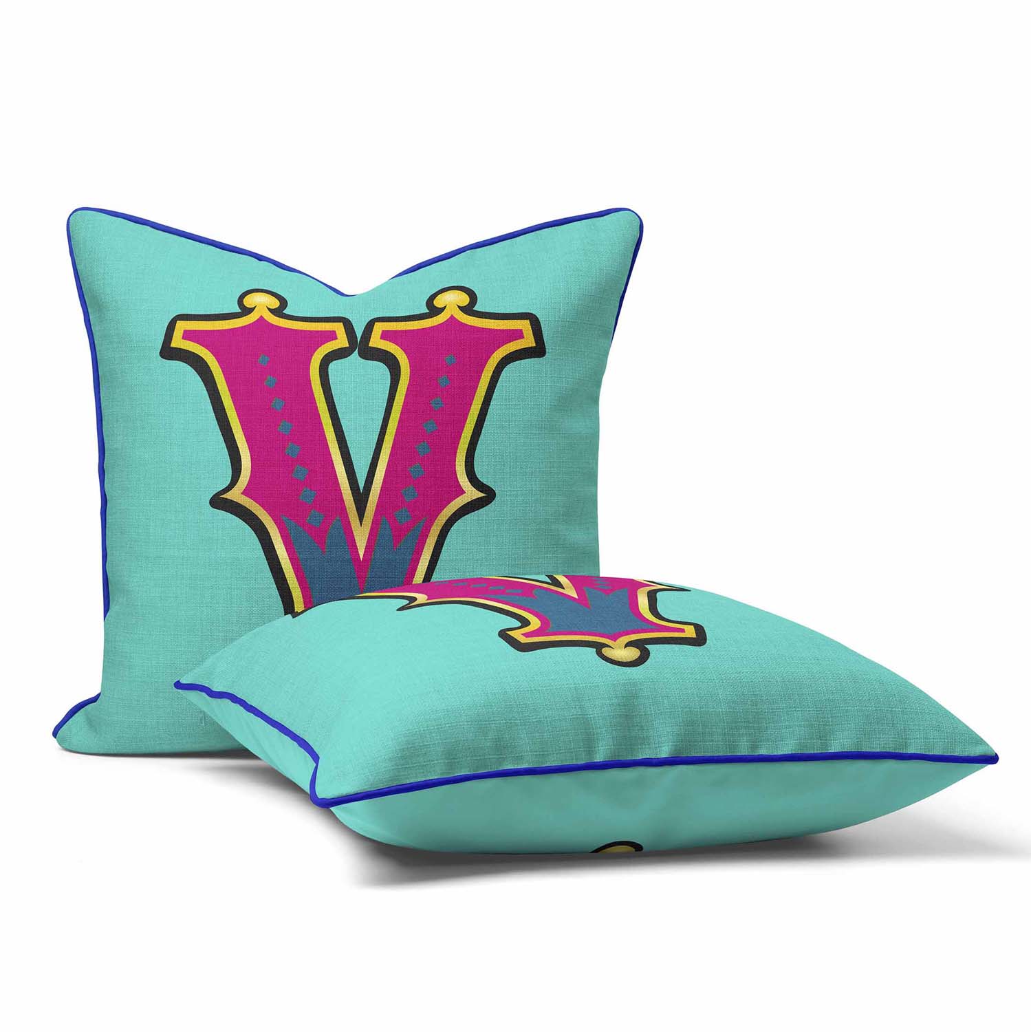 Carnival Letter V - Art Print Outdoor Cushion