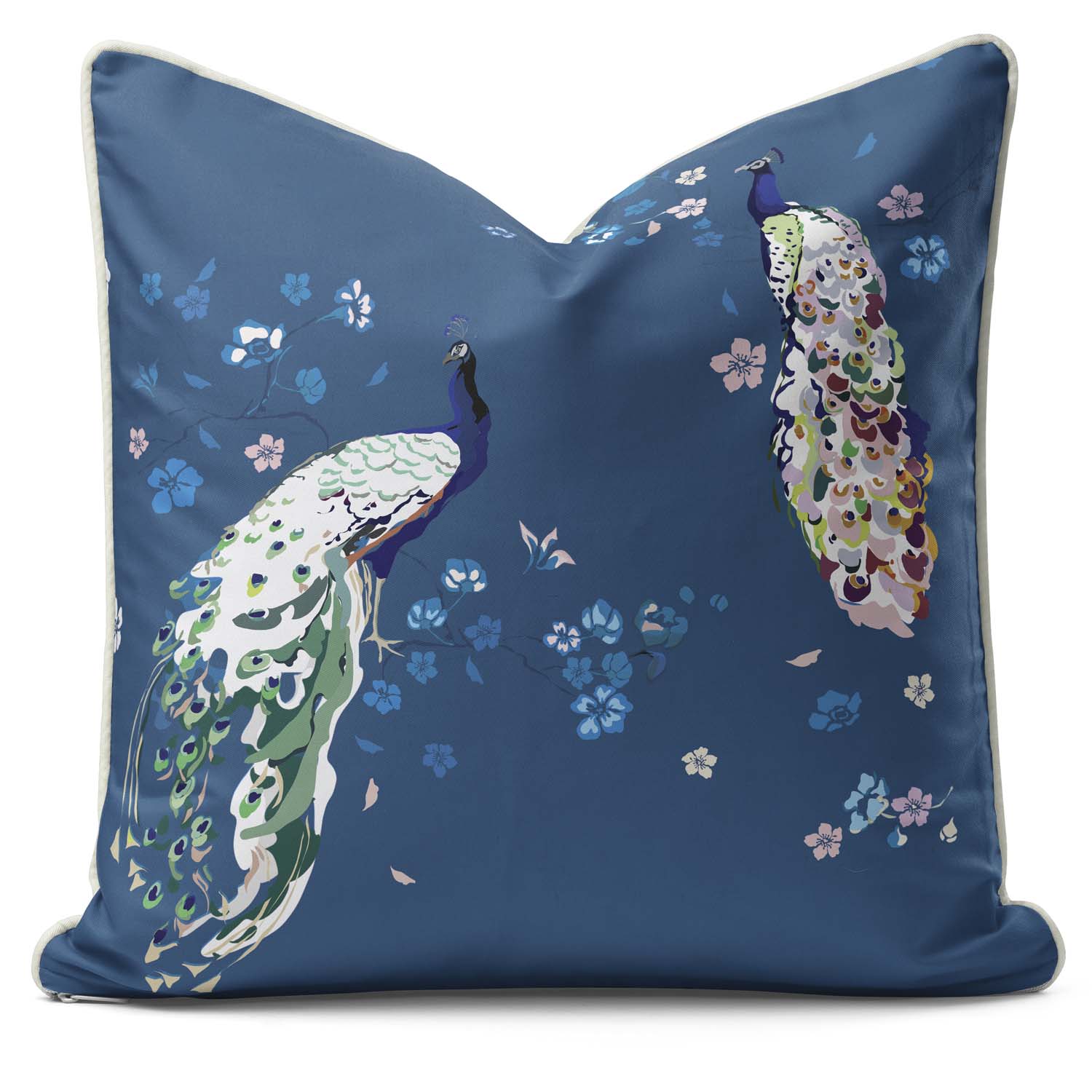Peacock Blossom Blue - House Of Turnowsky Cushion
