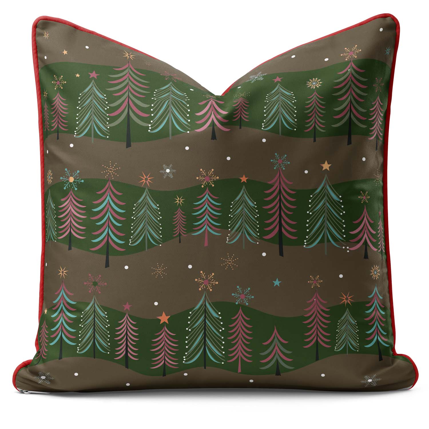 Christmas Trees Green Cushion - Christmas Seasonal Cushion