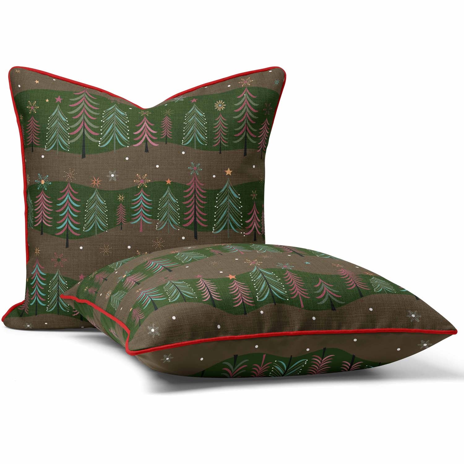 Christmas Trees Green Cushion - Christmas Seasonal Cushion