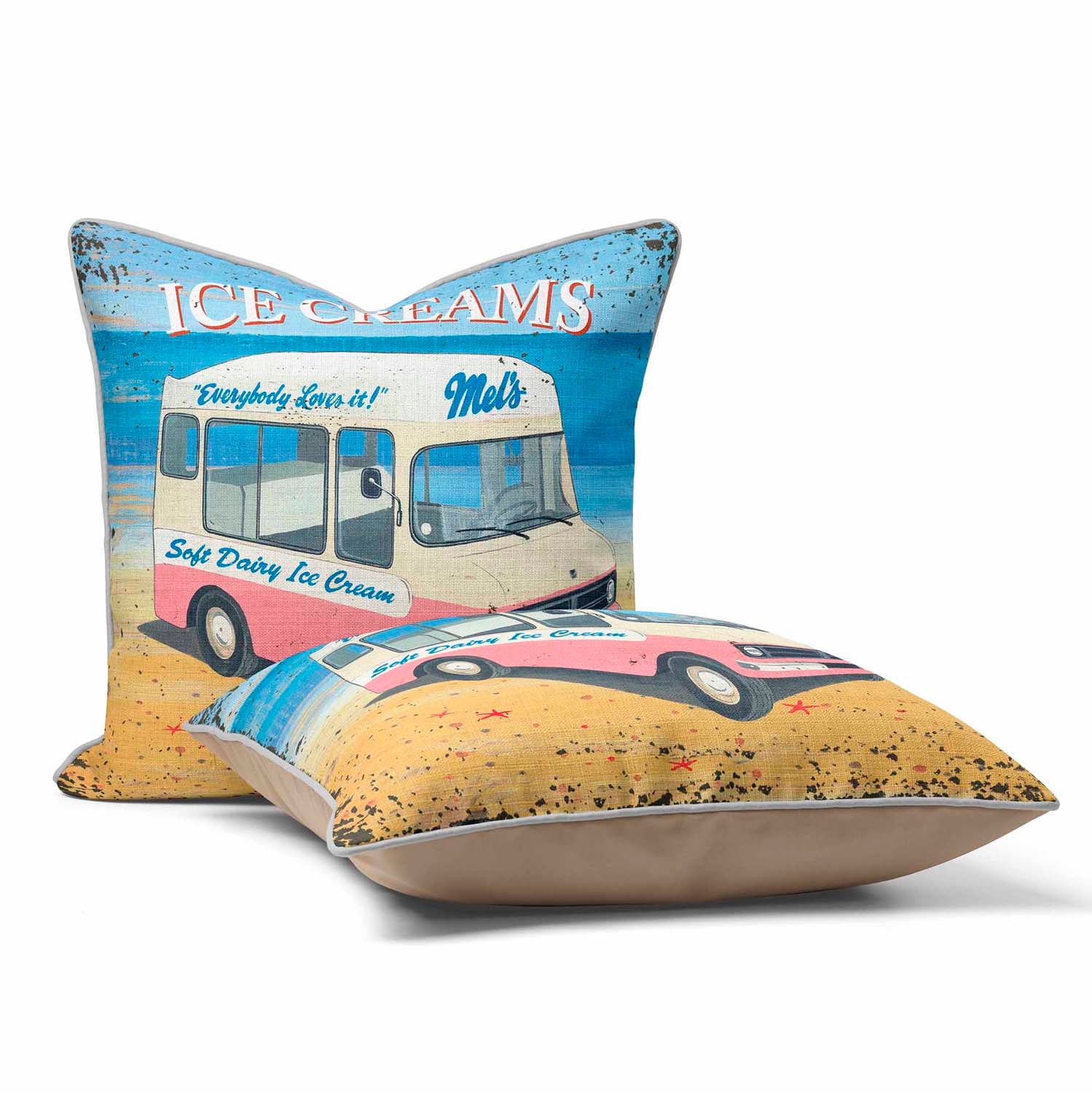 Mels Ice Creams II - British Retro Cushion