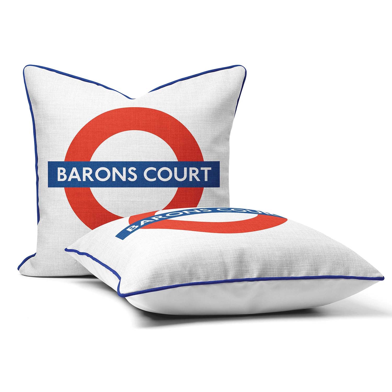 Barons Court London Underground Roundel Cushion