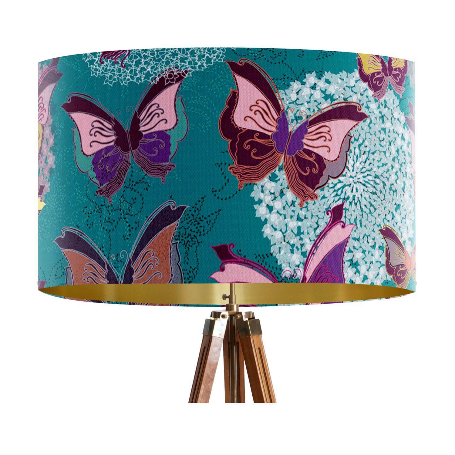 Paper Butterflies Green - FOG - House Of Turnowsky Lampshade