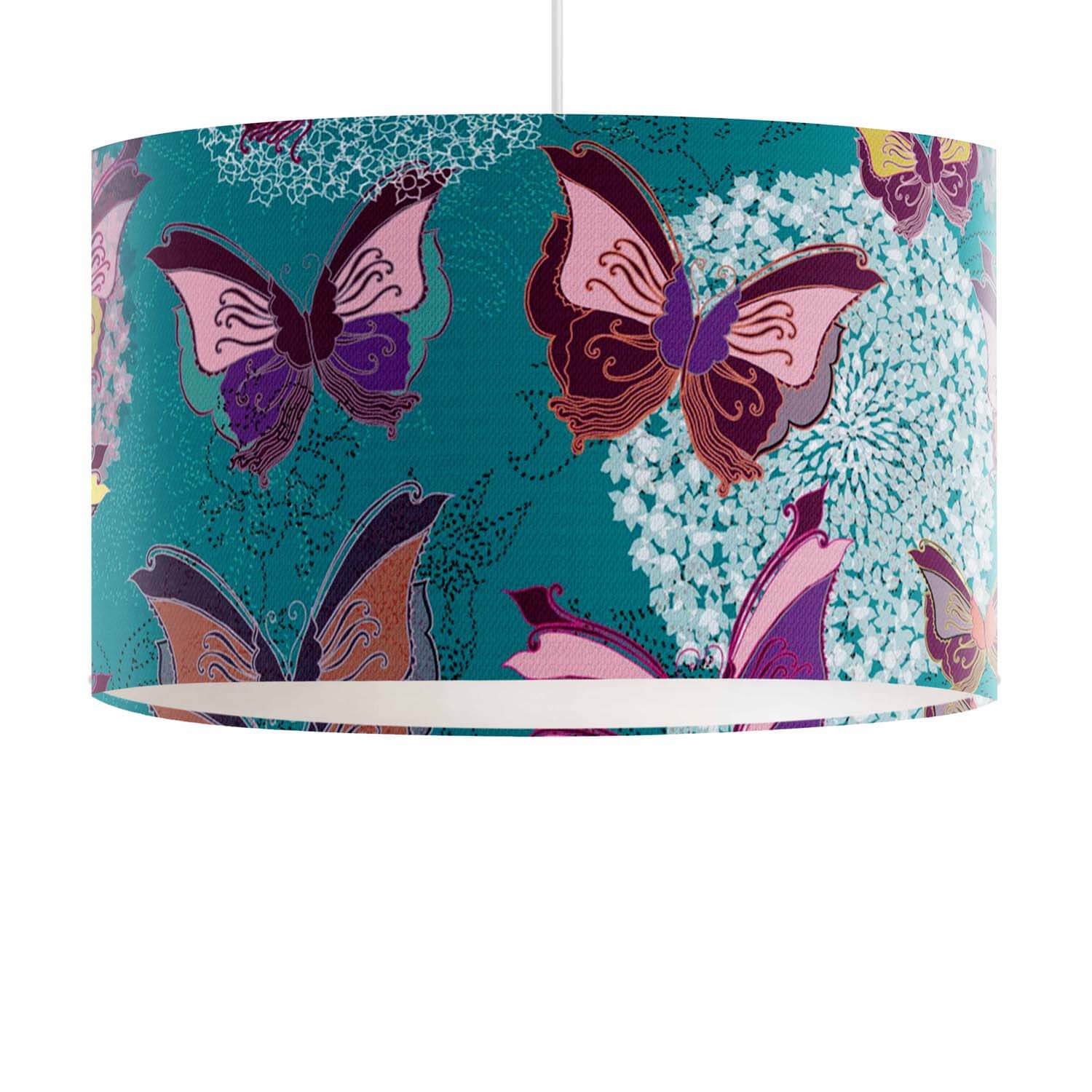 Paper Butterflies Green - FOG - House Of Turnowsky Lampshade