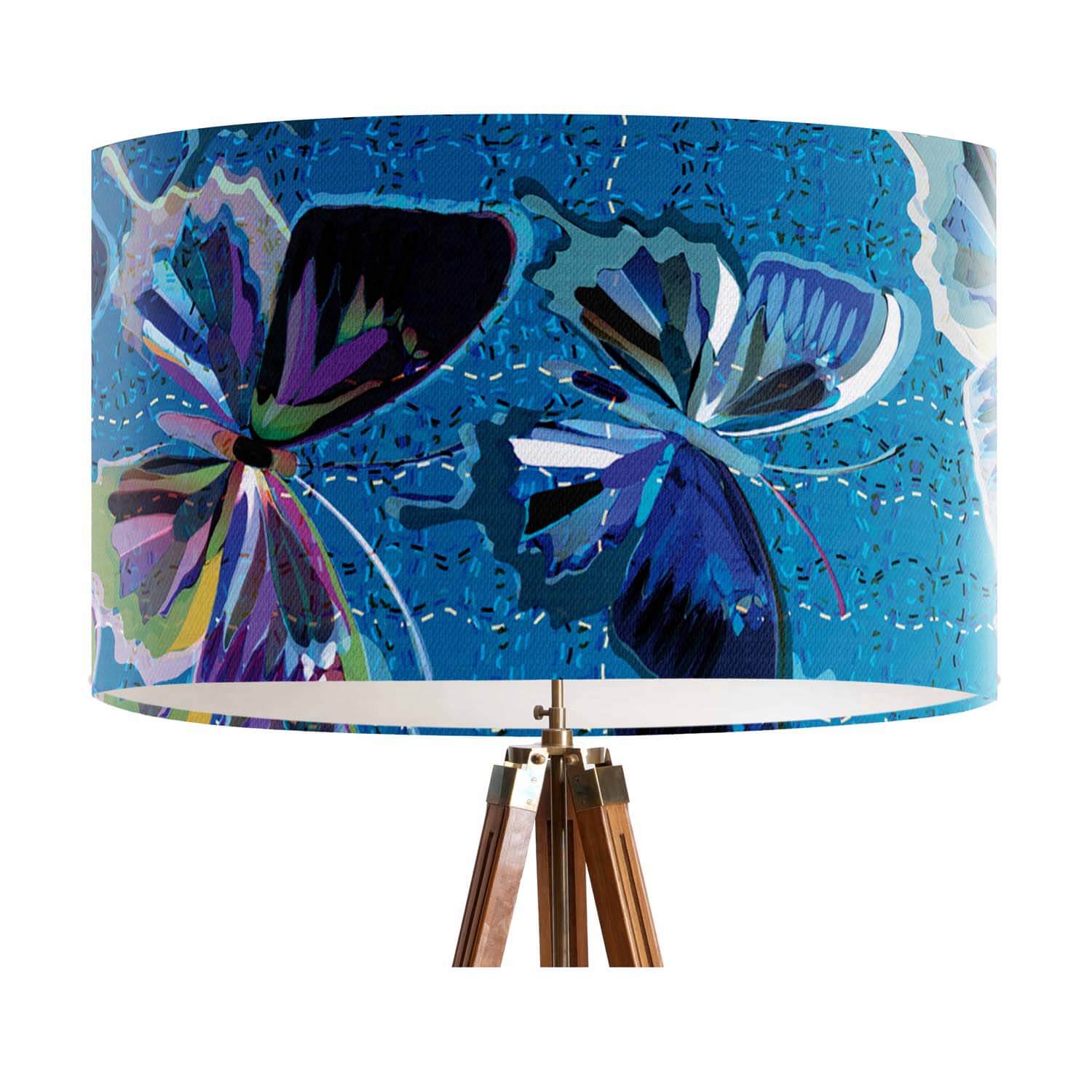 Paper Butterflies Blue - FOG - House Of Turnowsky Lampshade