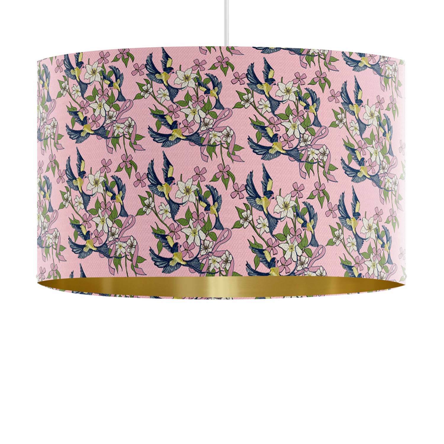 Swallow Bouquet Pink - Their Nibs Lampshade