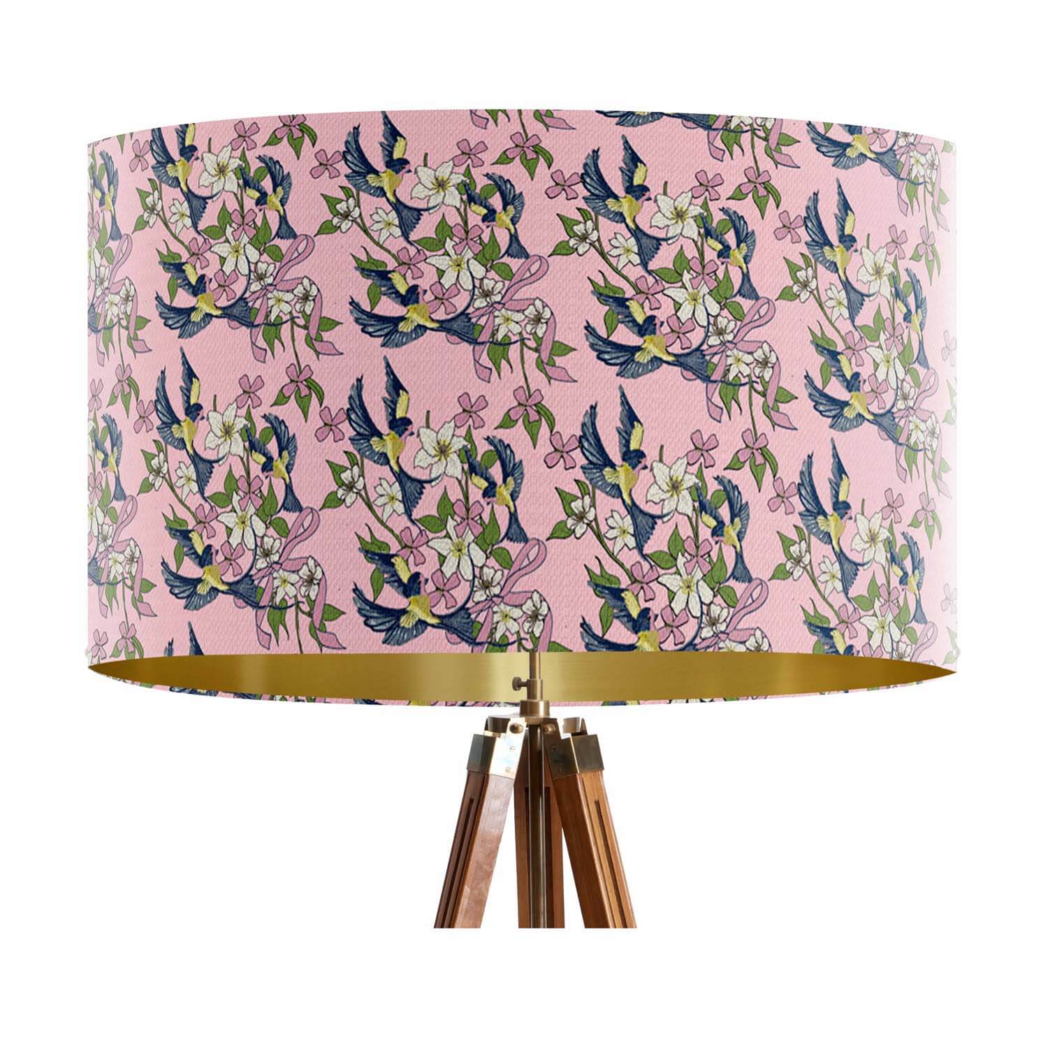 Swallow Bouquet Pink - Their Nibs Lampshade