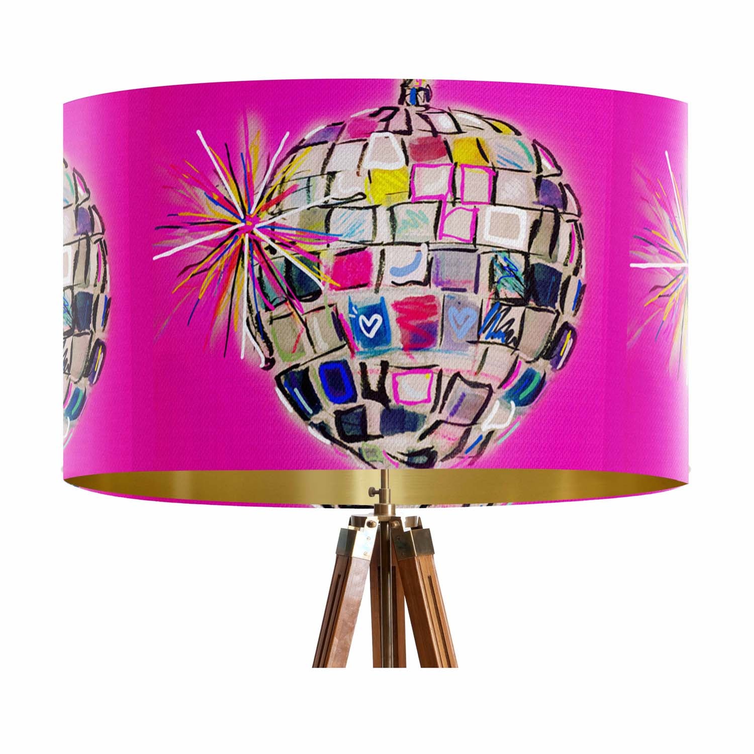 Disco Ball Hot Pink - Art Lampshade