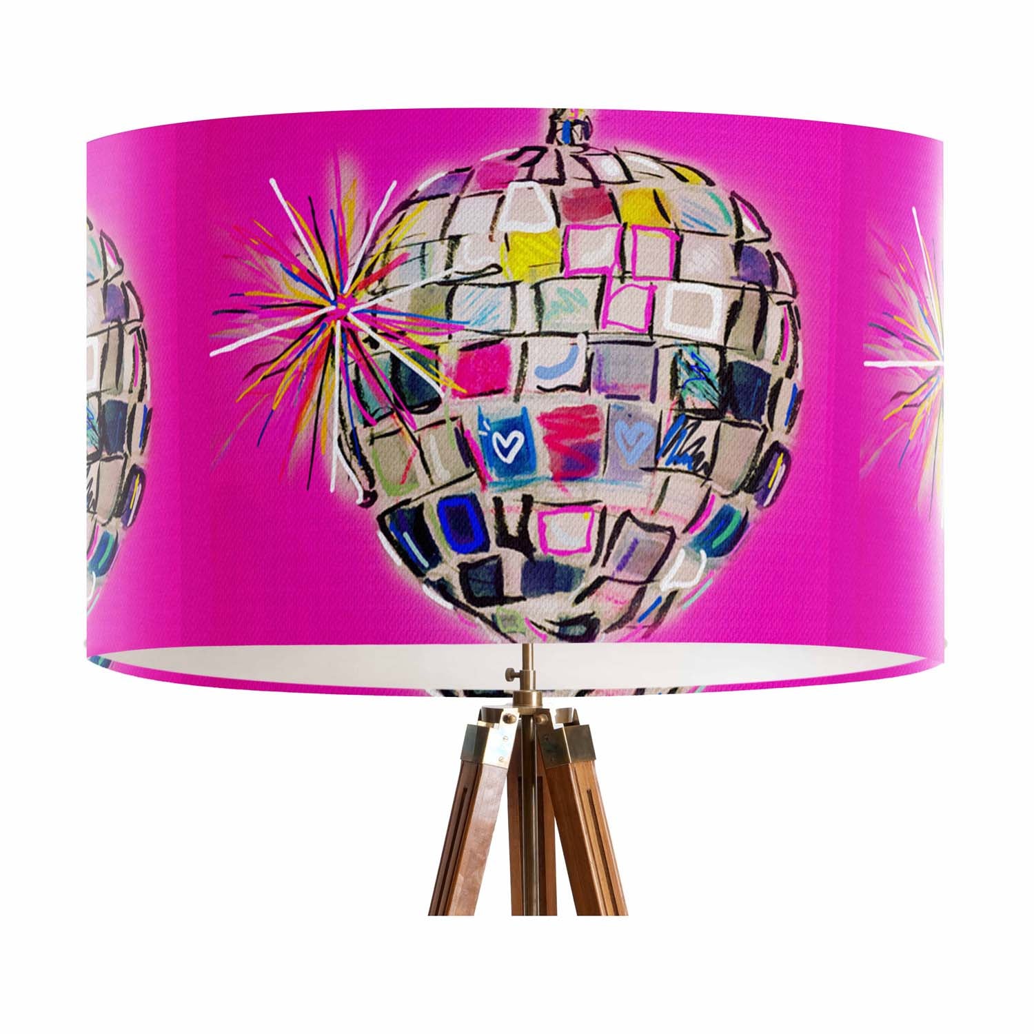 Disco Ball Hot Pink - Art Lampshade