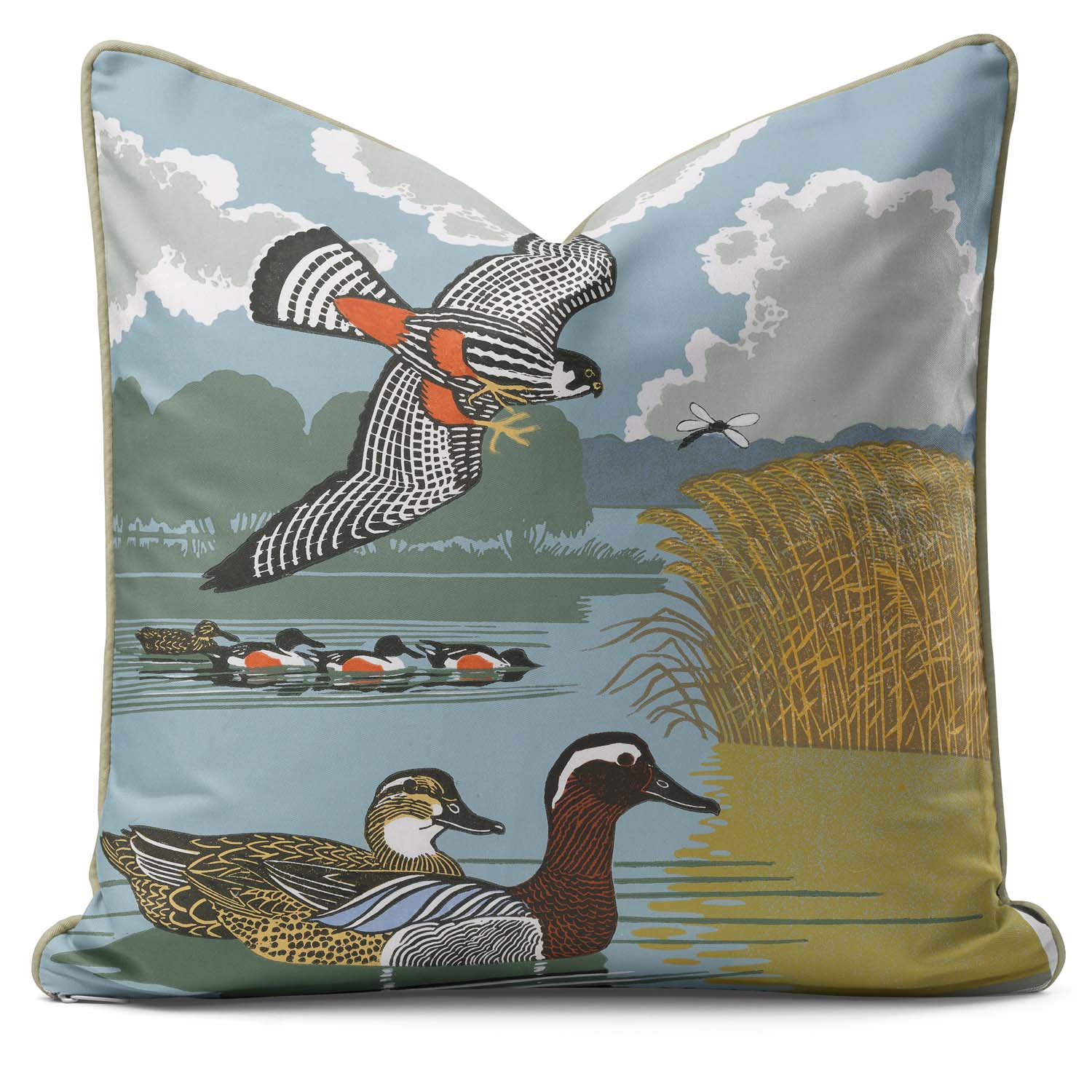 Ducks Lapwings Falcons I - Robert Gillmor Cushion