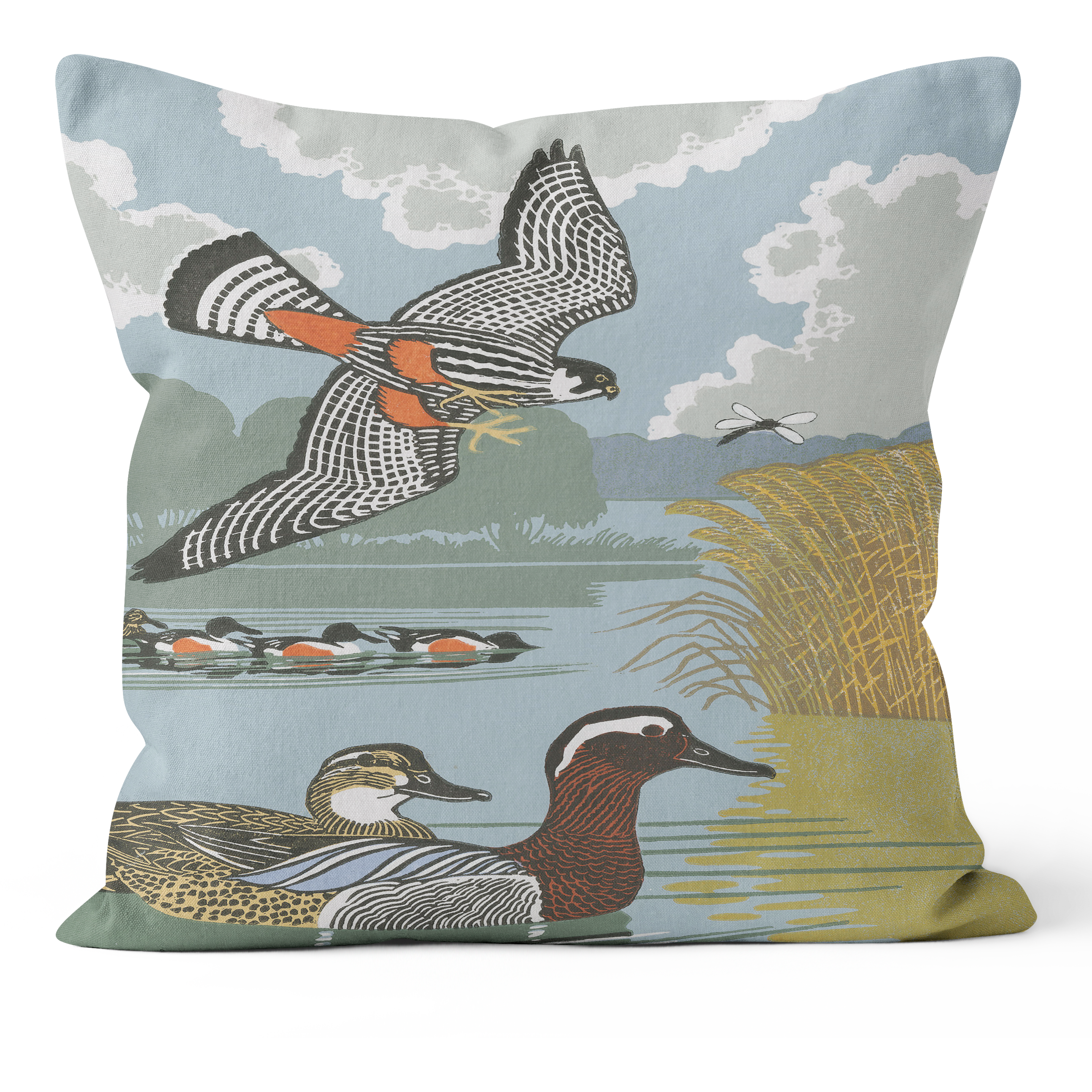 Ducks Lapwings Falcons I - Robert Gillmor Cushion