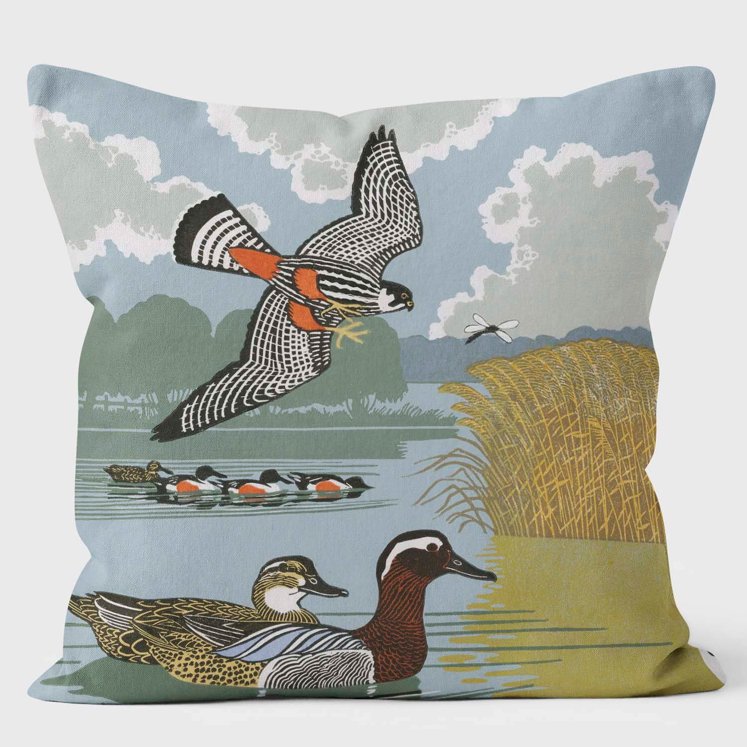 Ducks Lapwings Falcons I - Robert Gillmor Cushion