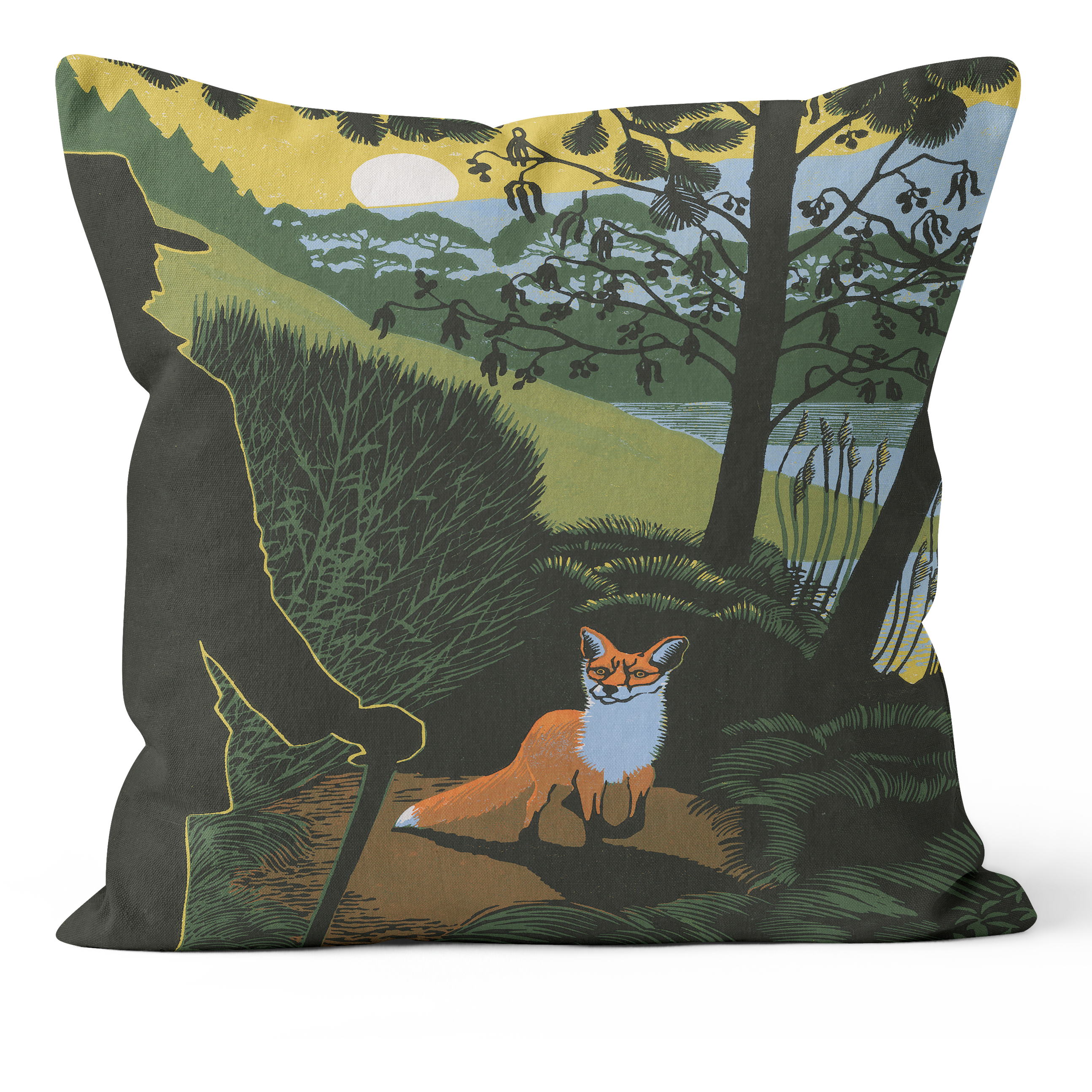 A Fox Chanced Upon Waters Edge - Robert Gillmor Cushion