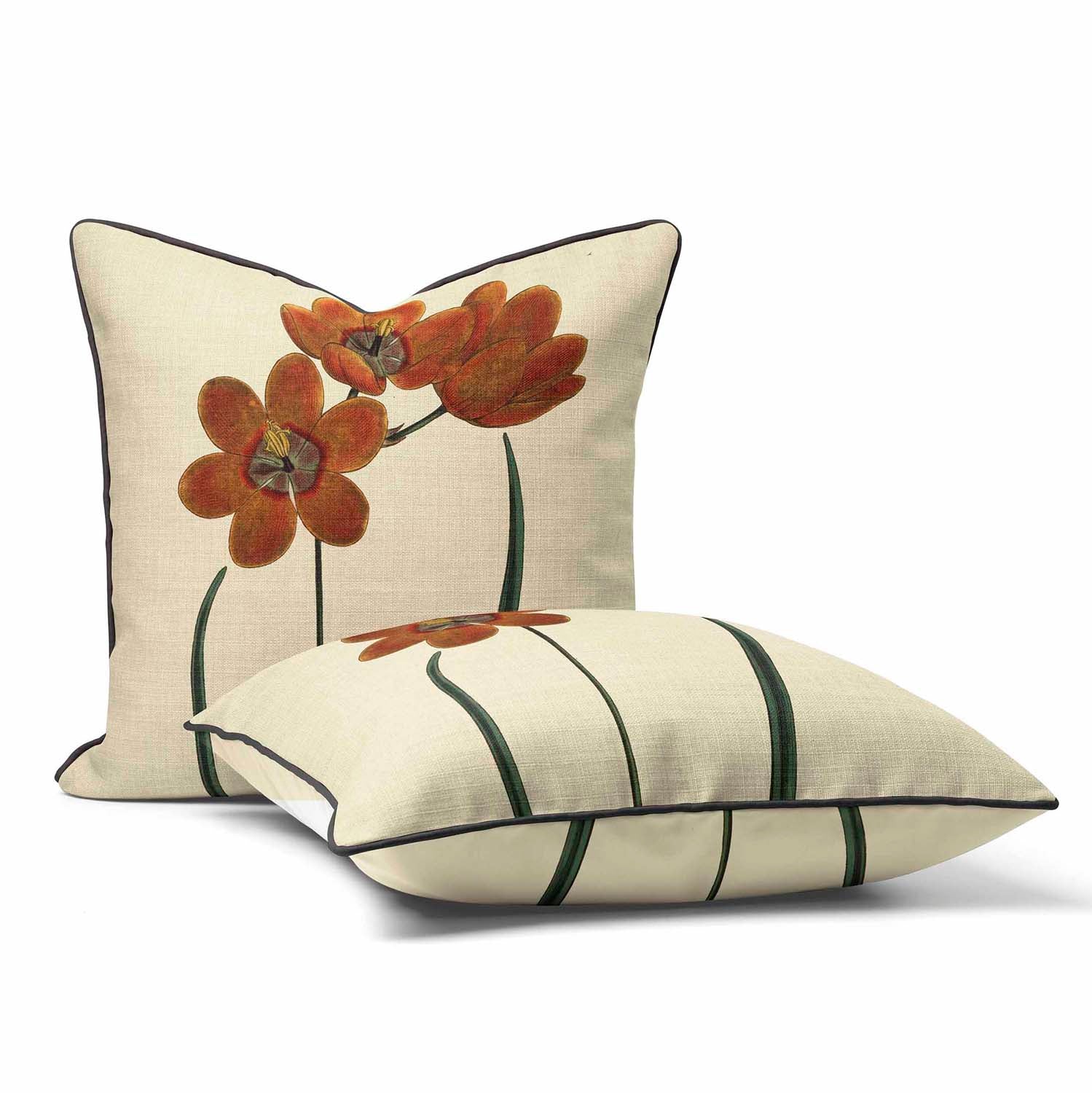 Orange Monadelpha - Botanical Outdoor Cushion