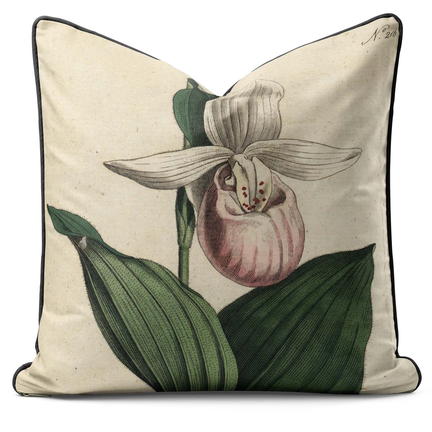 Showy Lady's-slipper - Botanical Outdoor Cushion