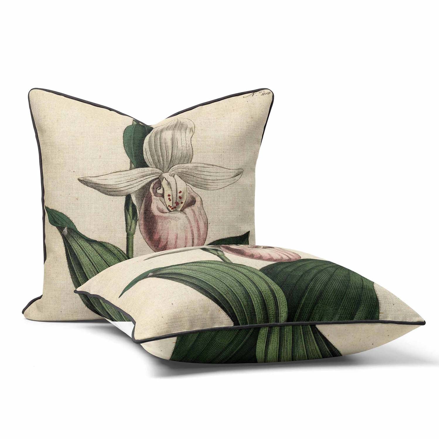 Showy Lady's-slipper - Botanical Outdoor Cushion