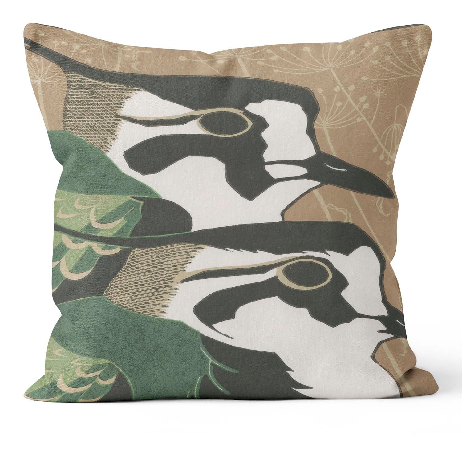 Green Plovers - Lapwings - Bittern - Robert Gillmor Cushion