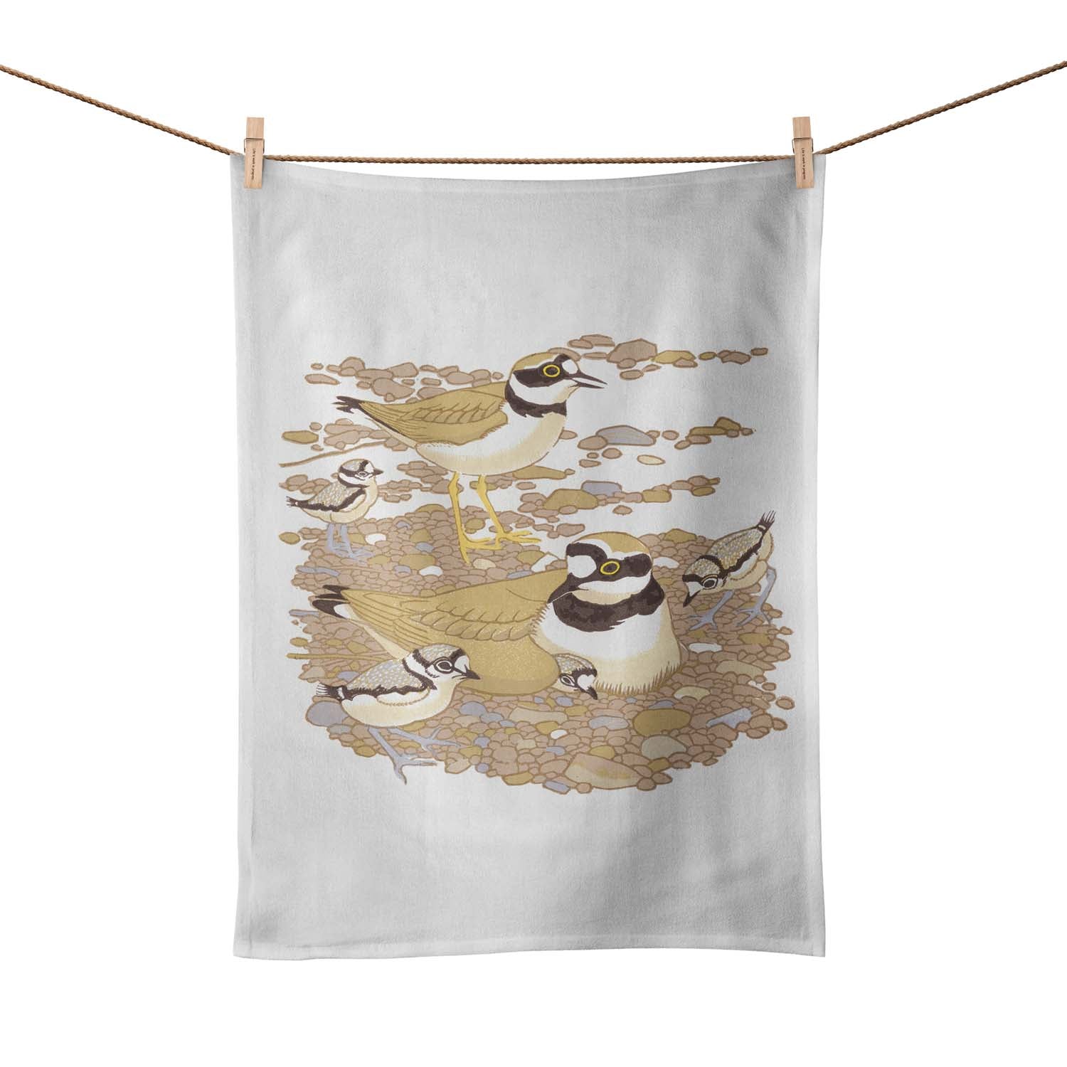 Little Ringed Plovers - Robert Gillmor Tea Towel